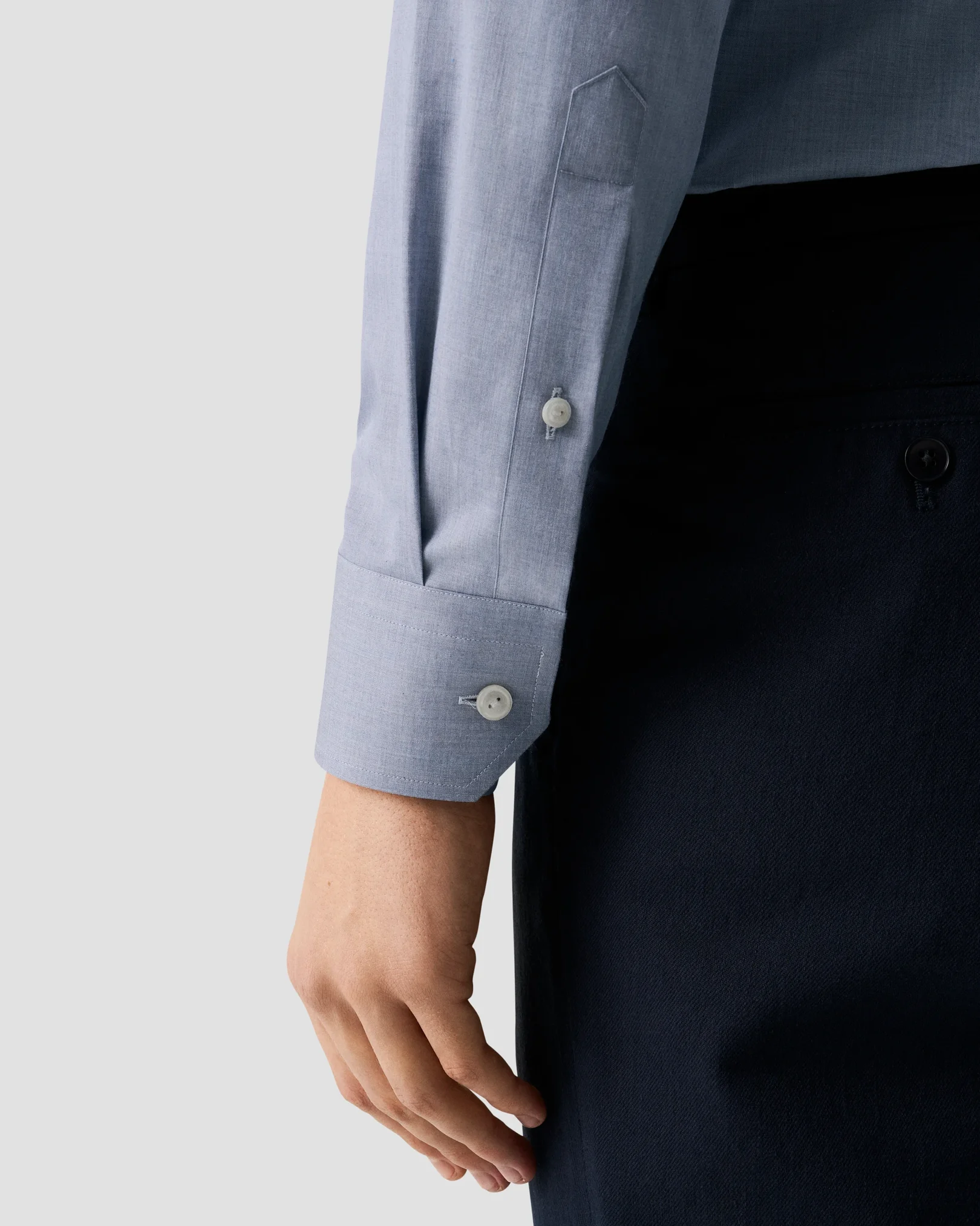 Eton - dark blue solid fine twill shirt