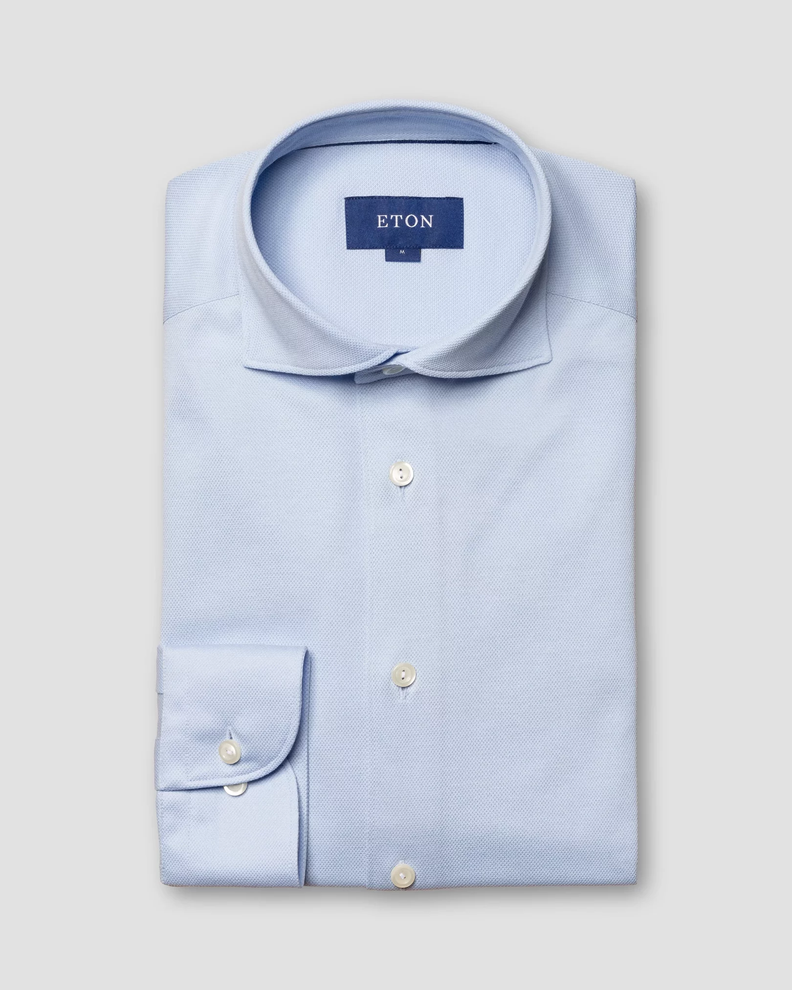 Eton - light blue pique shirt