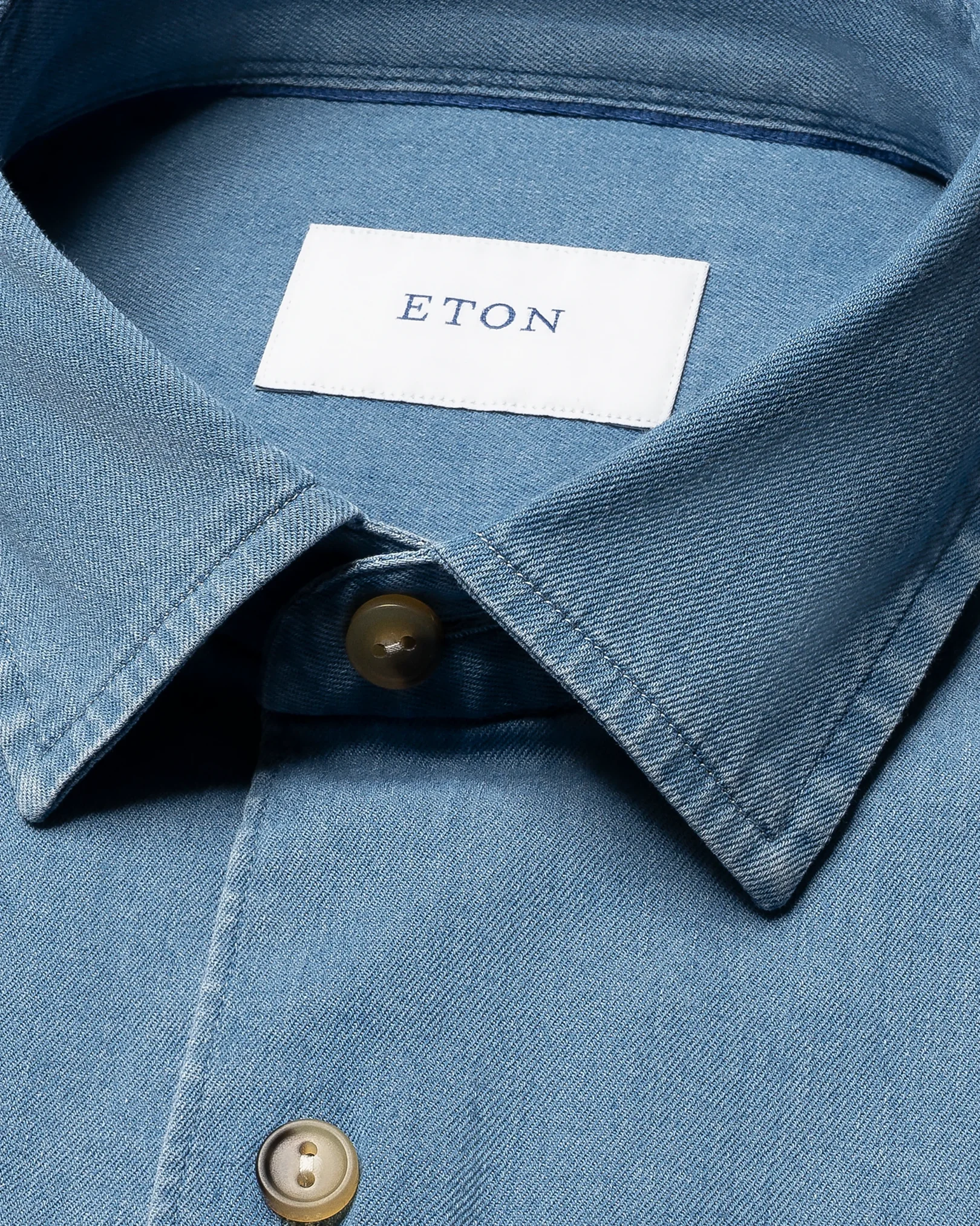 Eton - light wash denim stretch shirt