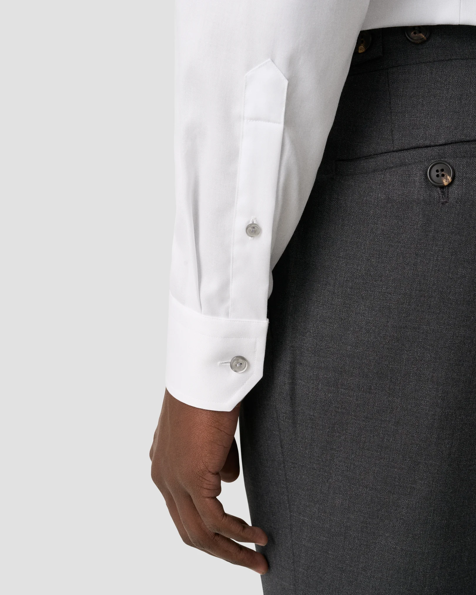 Eton - white grey details signature twill shirt
