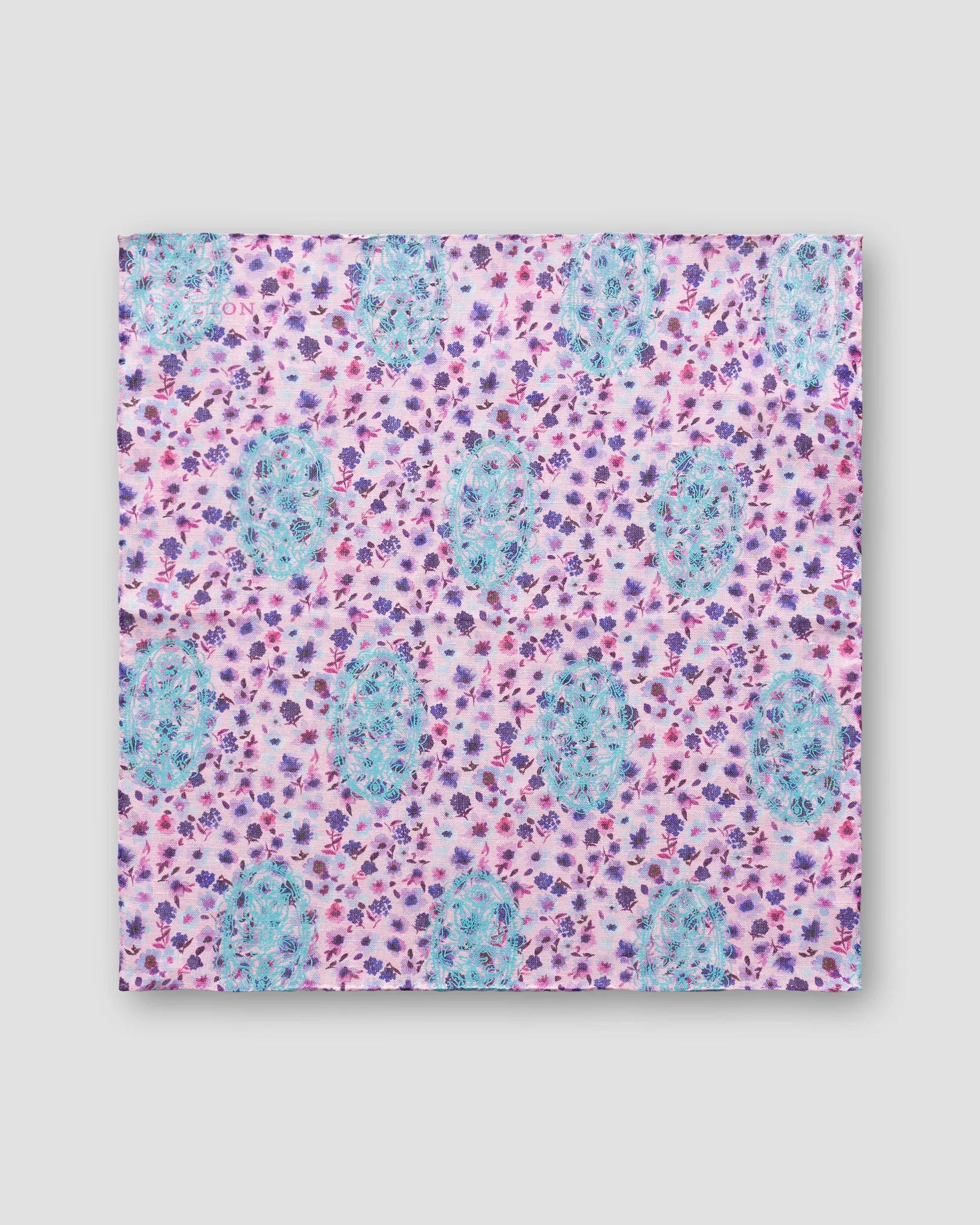 Eton - pink floral linen pocket square