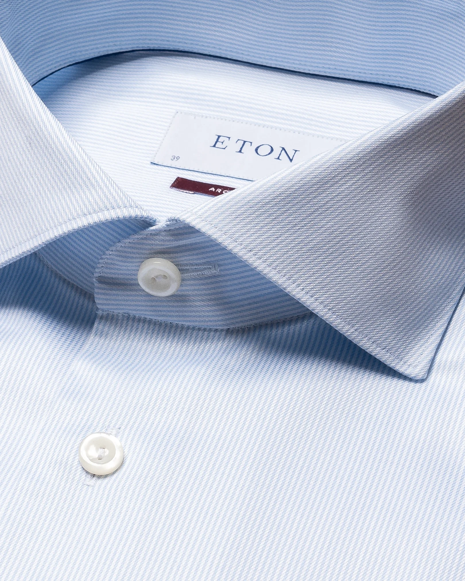 Light blue Fine Striped Cotton Lyocell Stretch Shirt