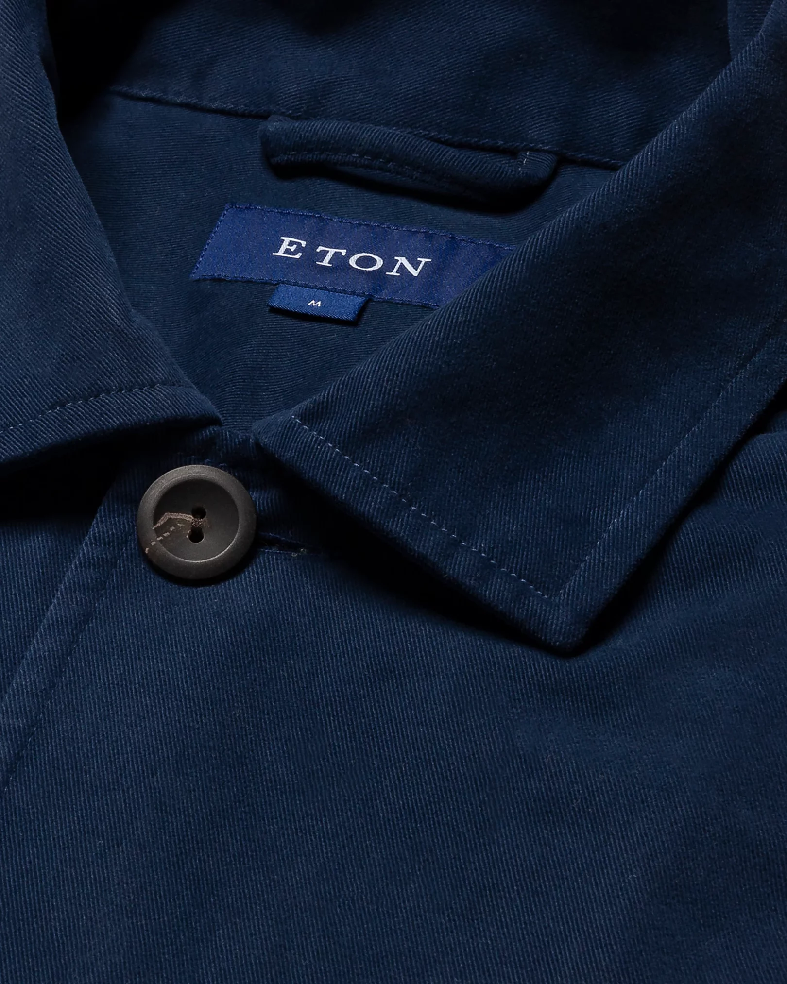 Eton - navy brushed twill overshirt