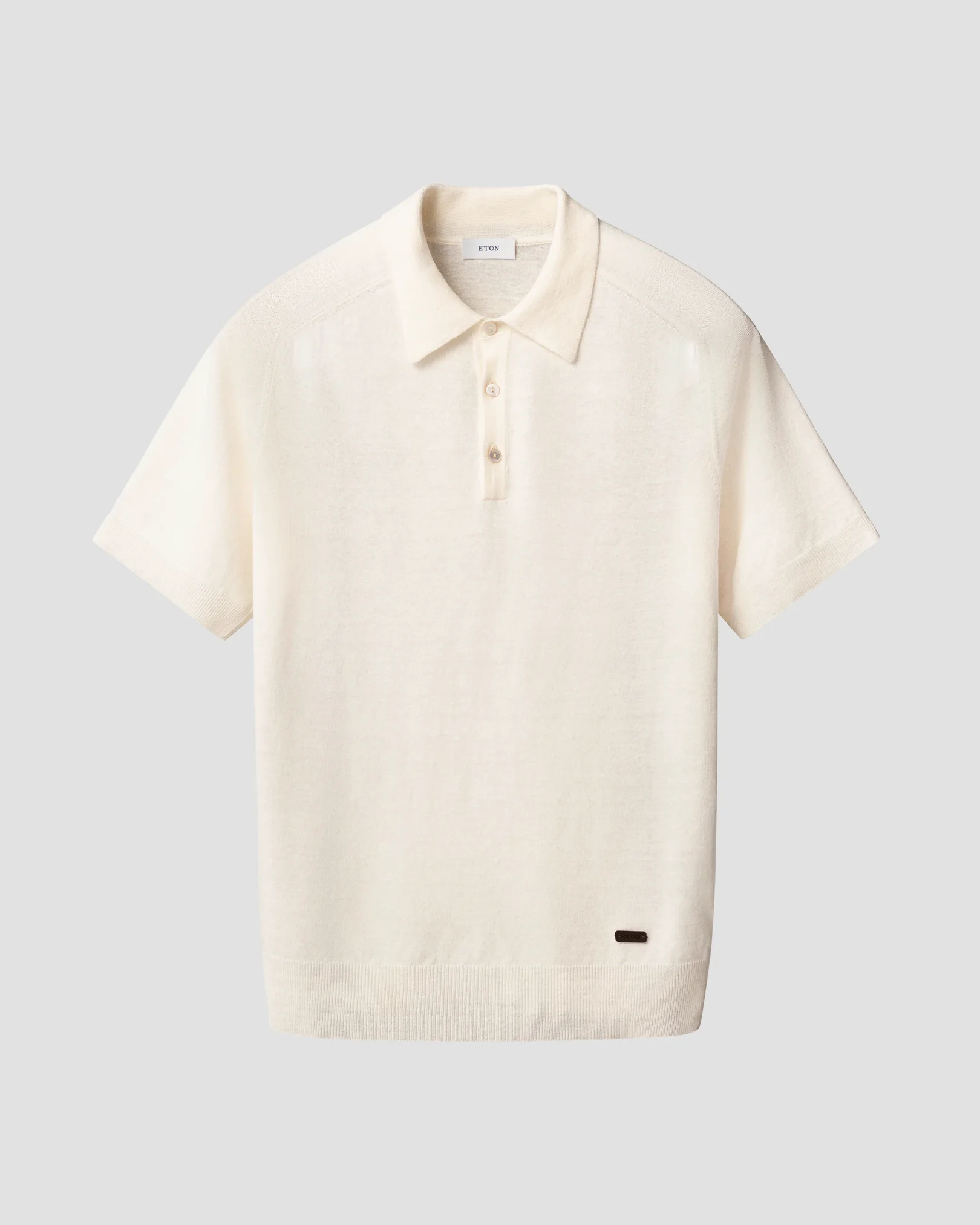 Eton - cotton linen fine knit polo shirt