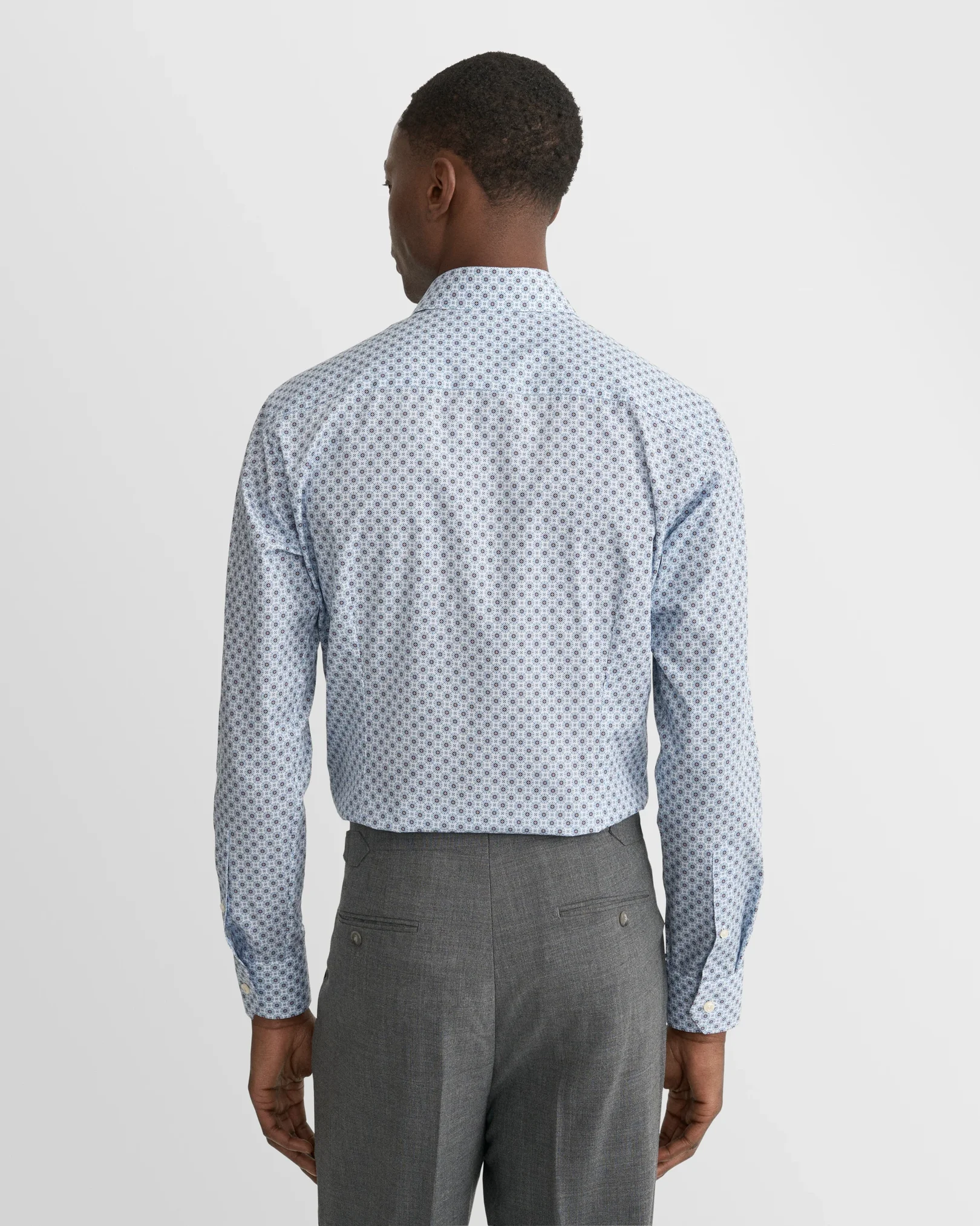 Eton - dark blue geometric print signature twill shirt 263