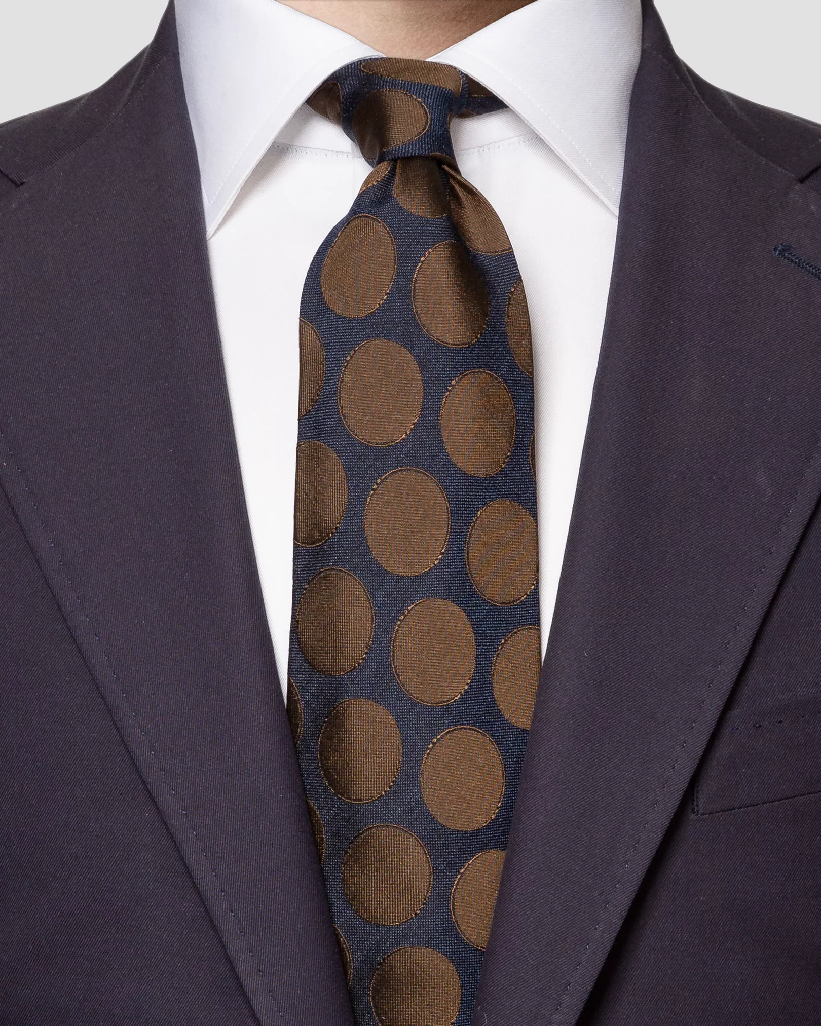 Eton - navy blue polka dots tie
