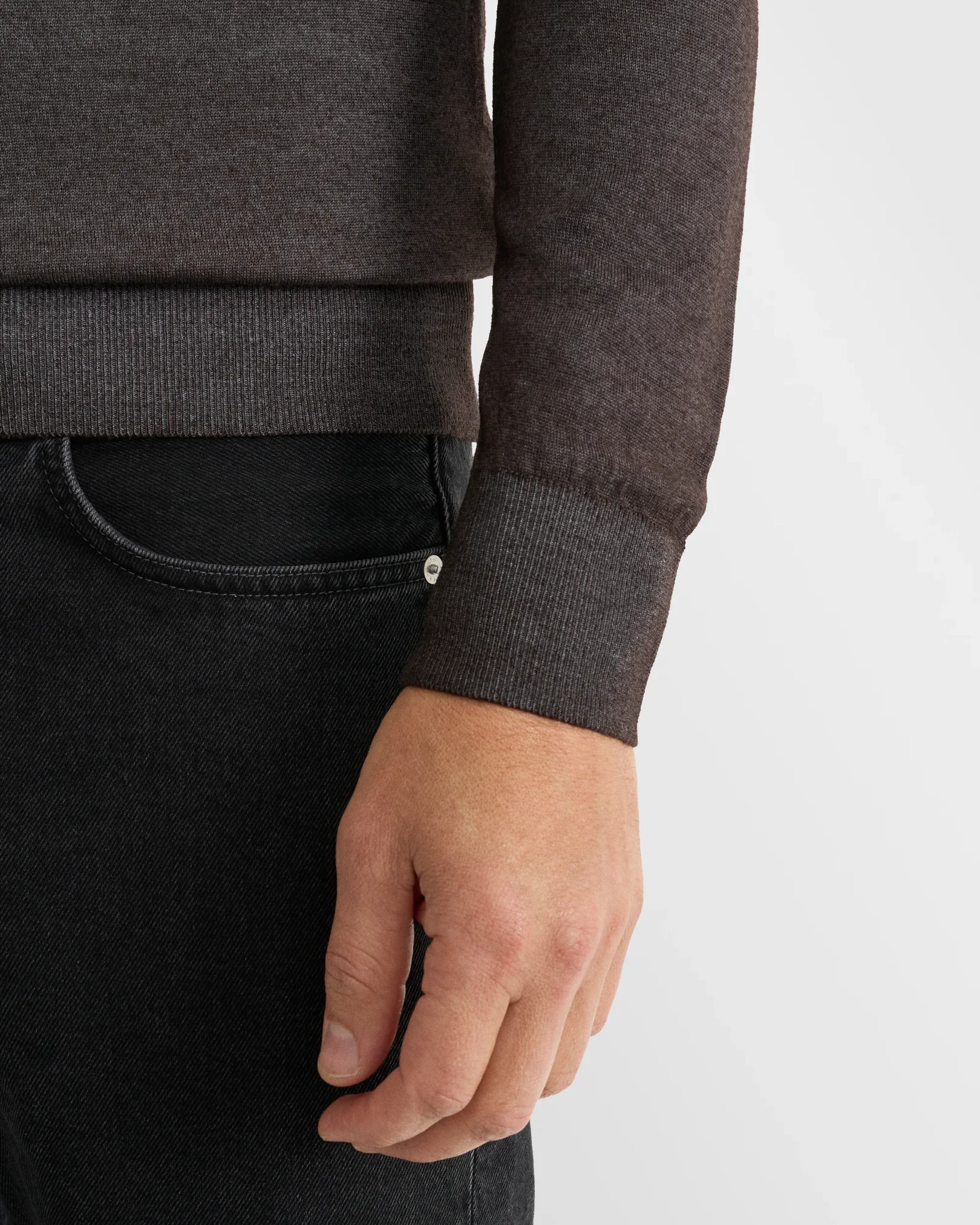 Eton - brown merino vintage turtle neck