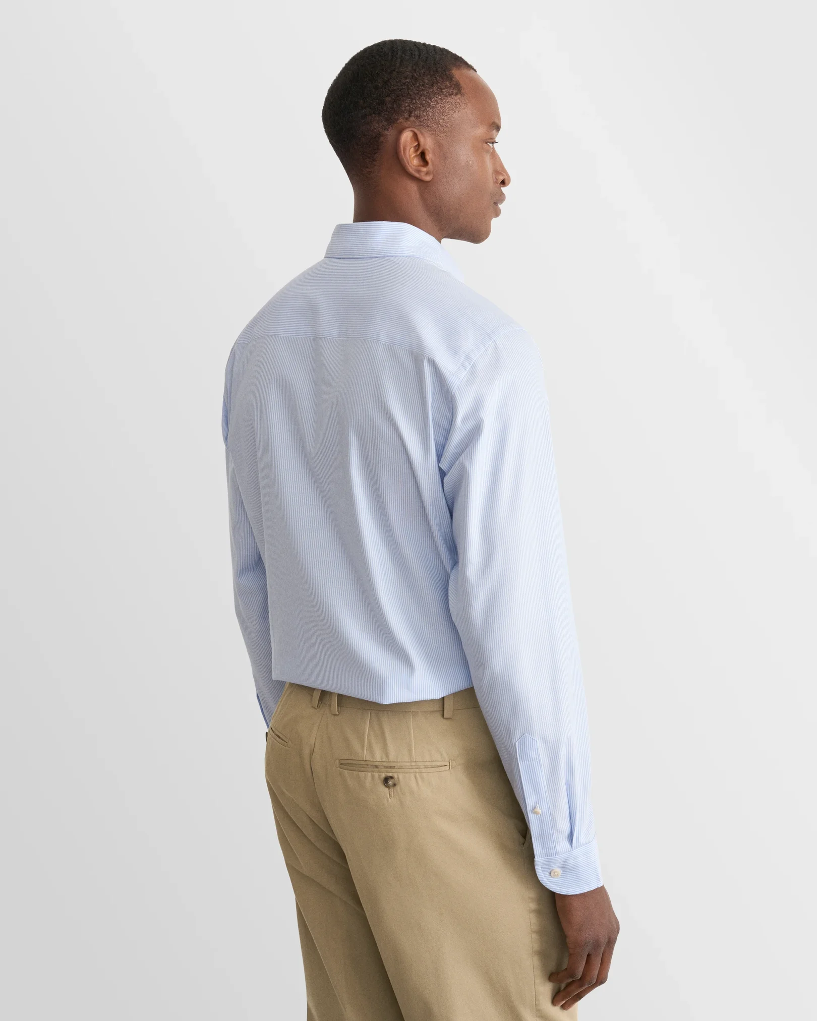 Eton - light blue striped oxford shirt