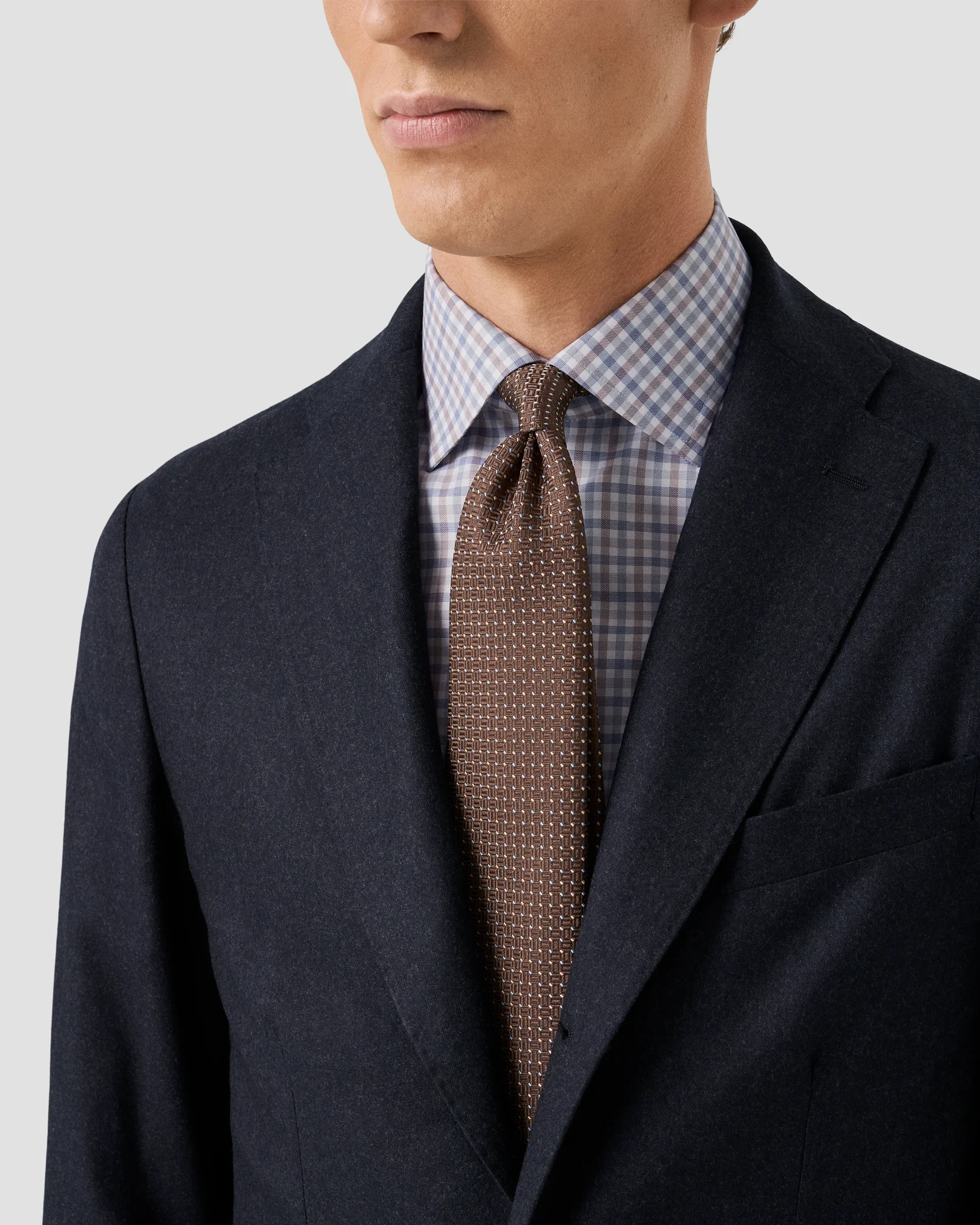 Eton - three color check twill shirt 256