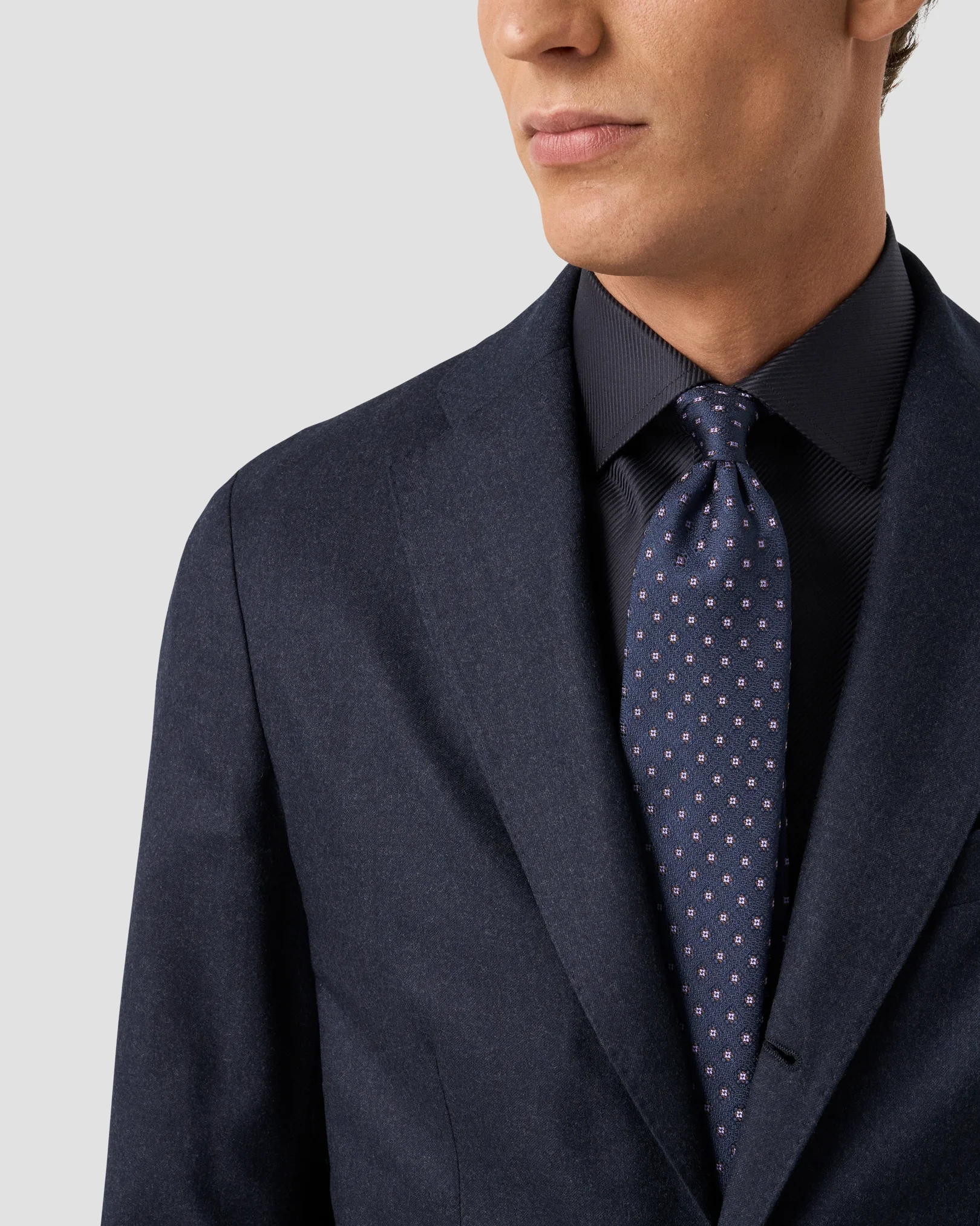 Eton - black houndstooth king twill shirt