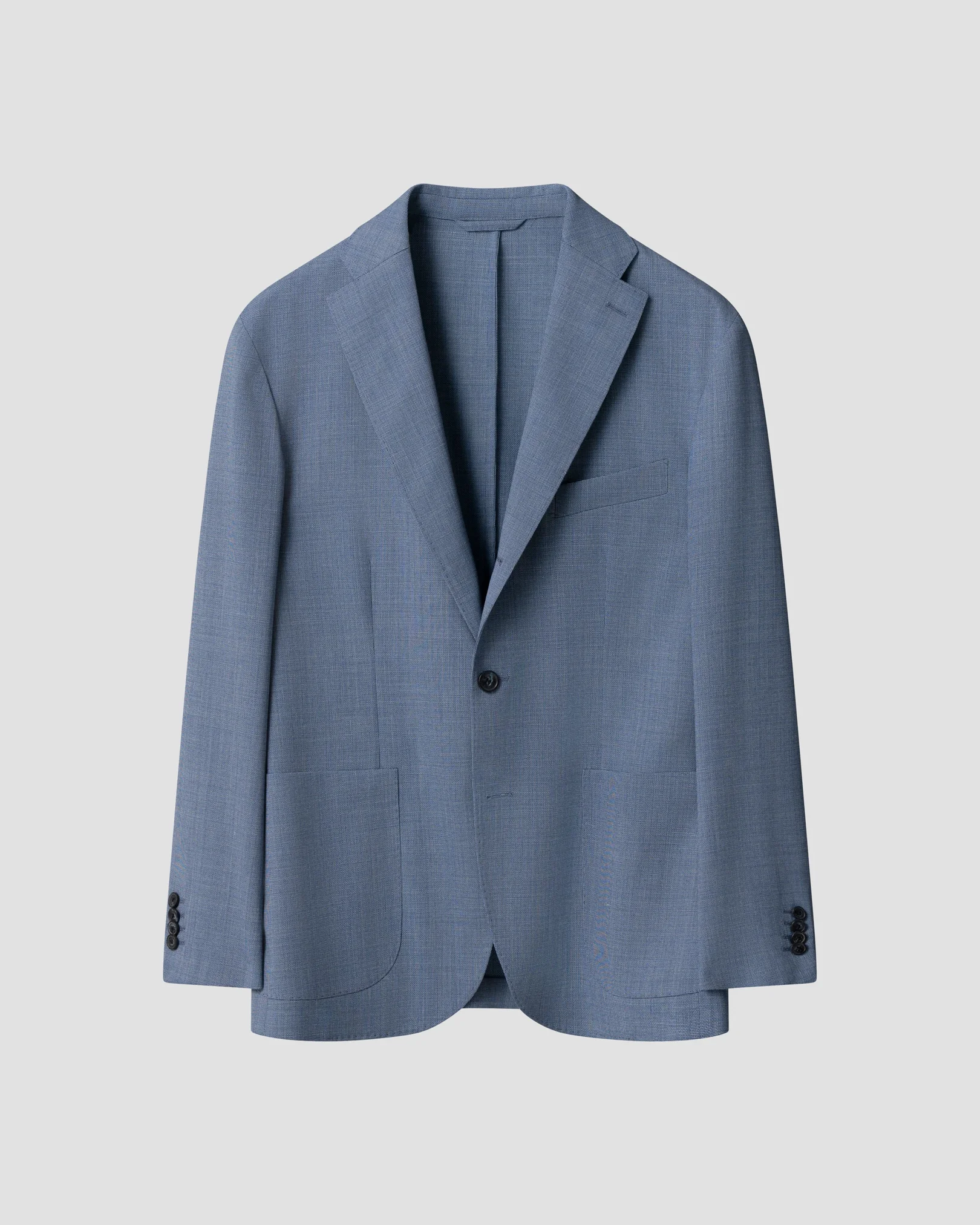 Eton - mid blue lana tech hopsack soft jacket
