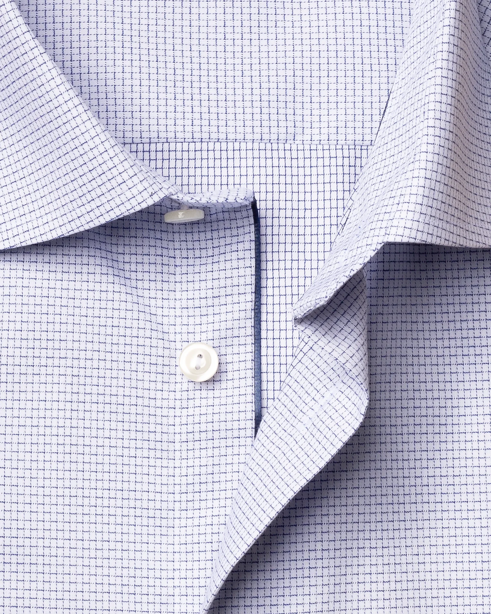 Eton - blue checked shirt navy details