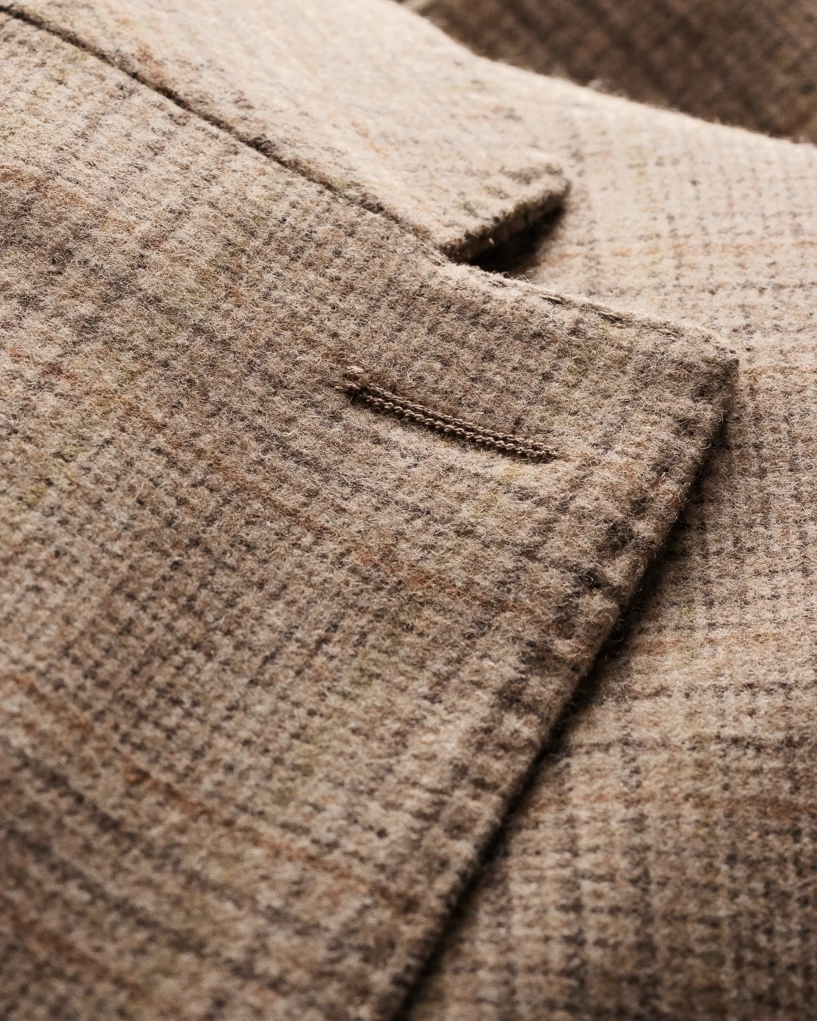Eton - beige lana tech check flannel soft jacket