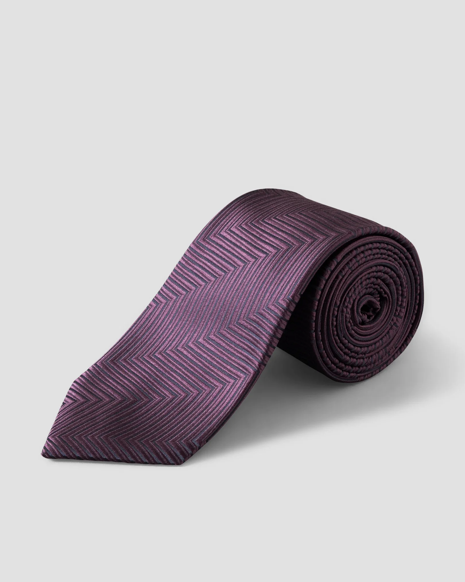 Eton - dark red herringbone woven silk tie