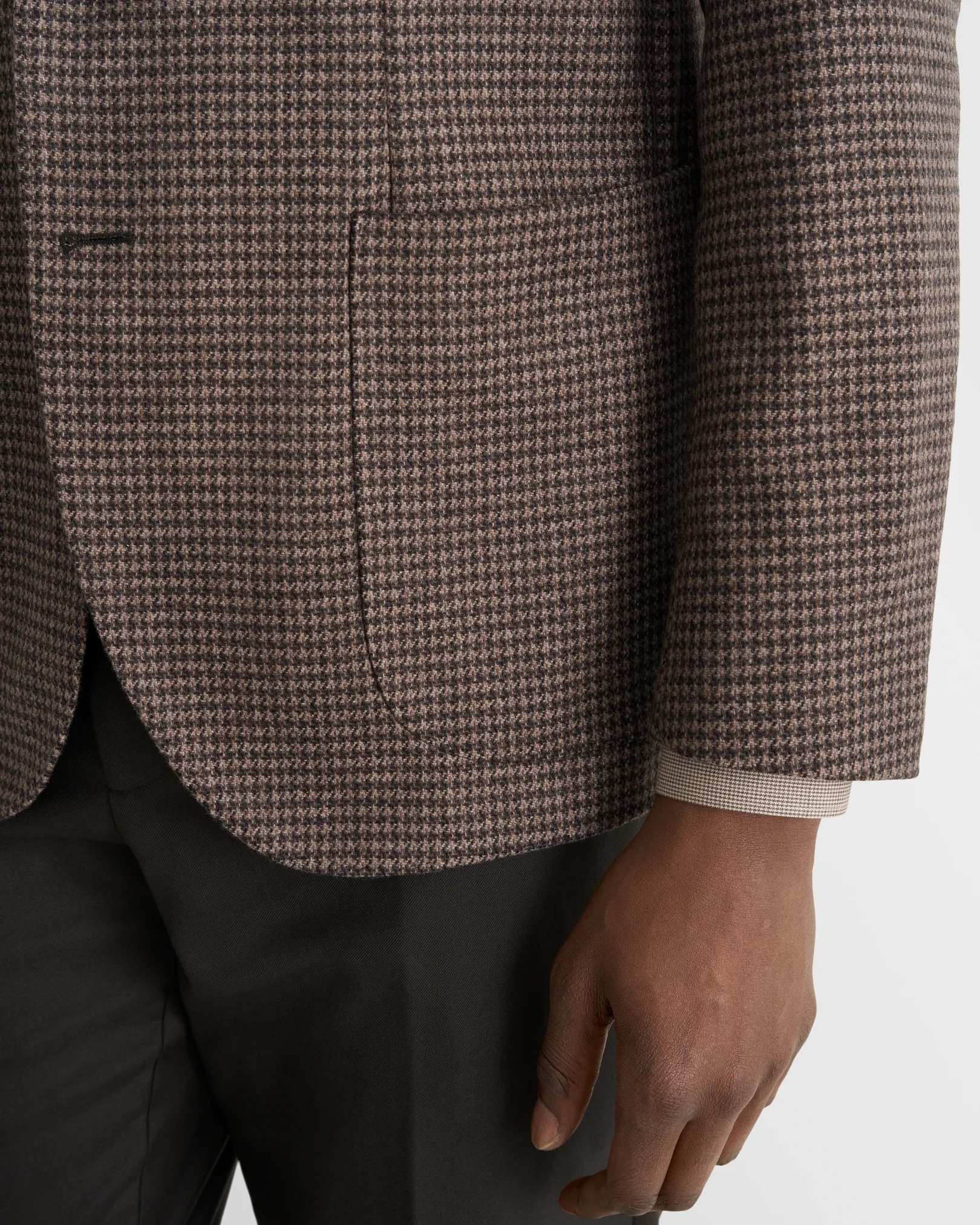 Eton - brown wool cashmere structure soft jacket