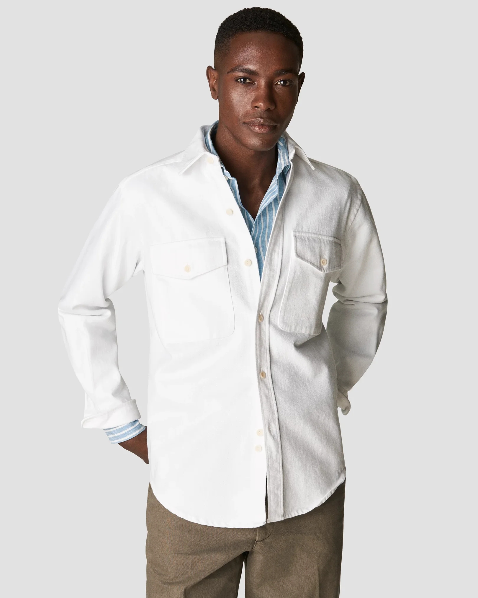 Blue Striped Linen Shirt Eton