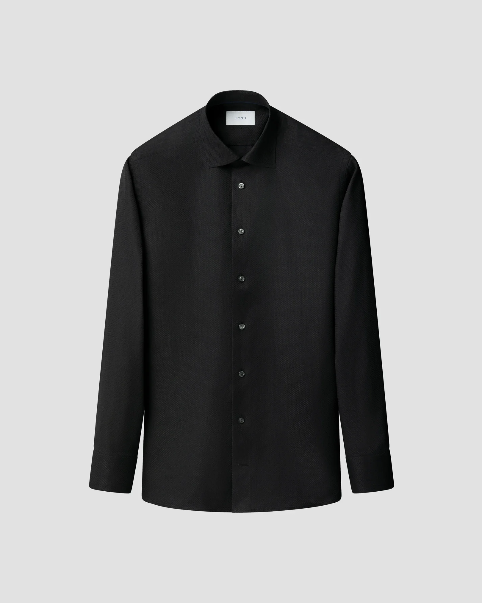 Eton - black semi solid dobby shirt