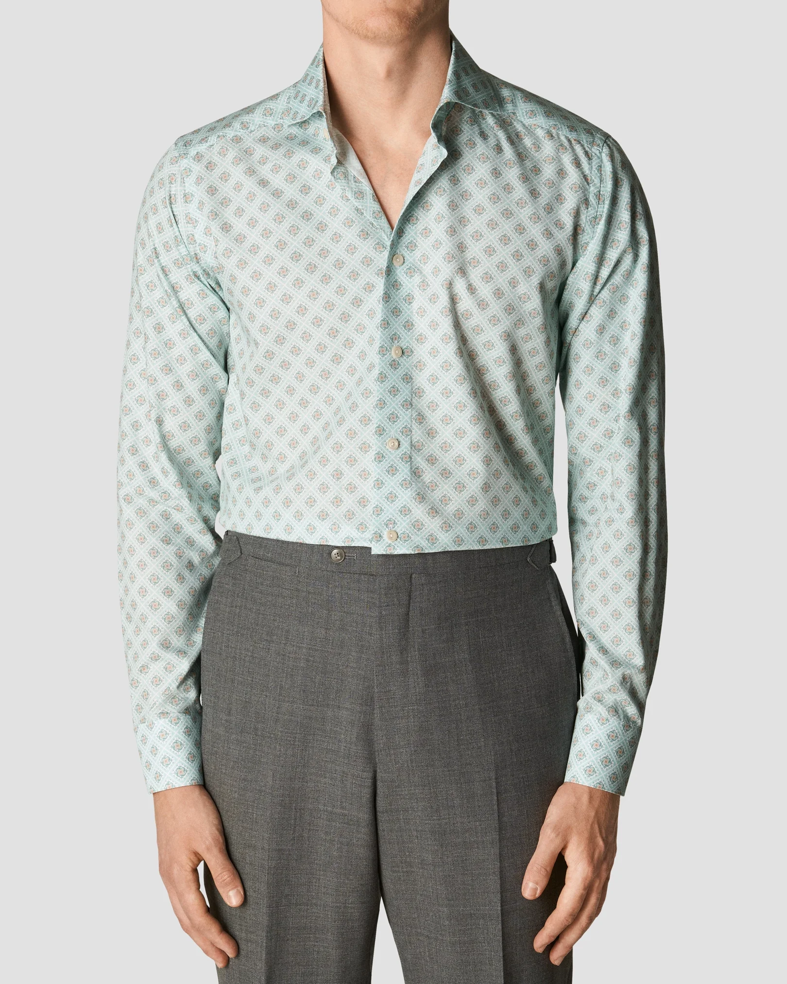 Eton - light green signature twill 231