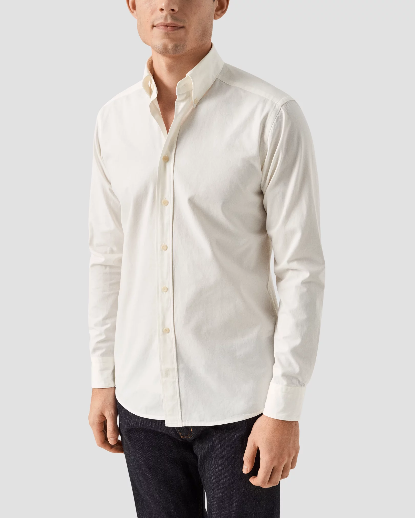 Off/white Short-sleeved Denim Shirt | PRADA