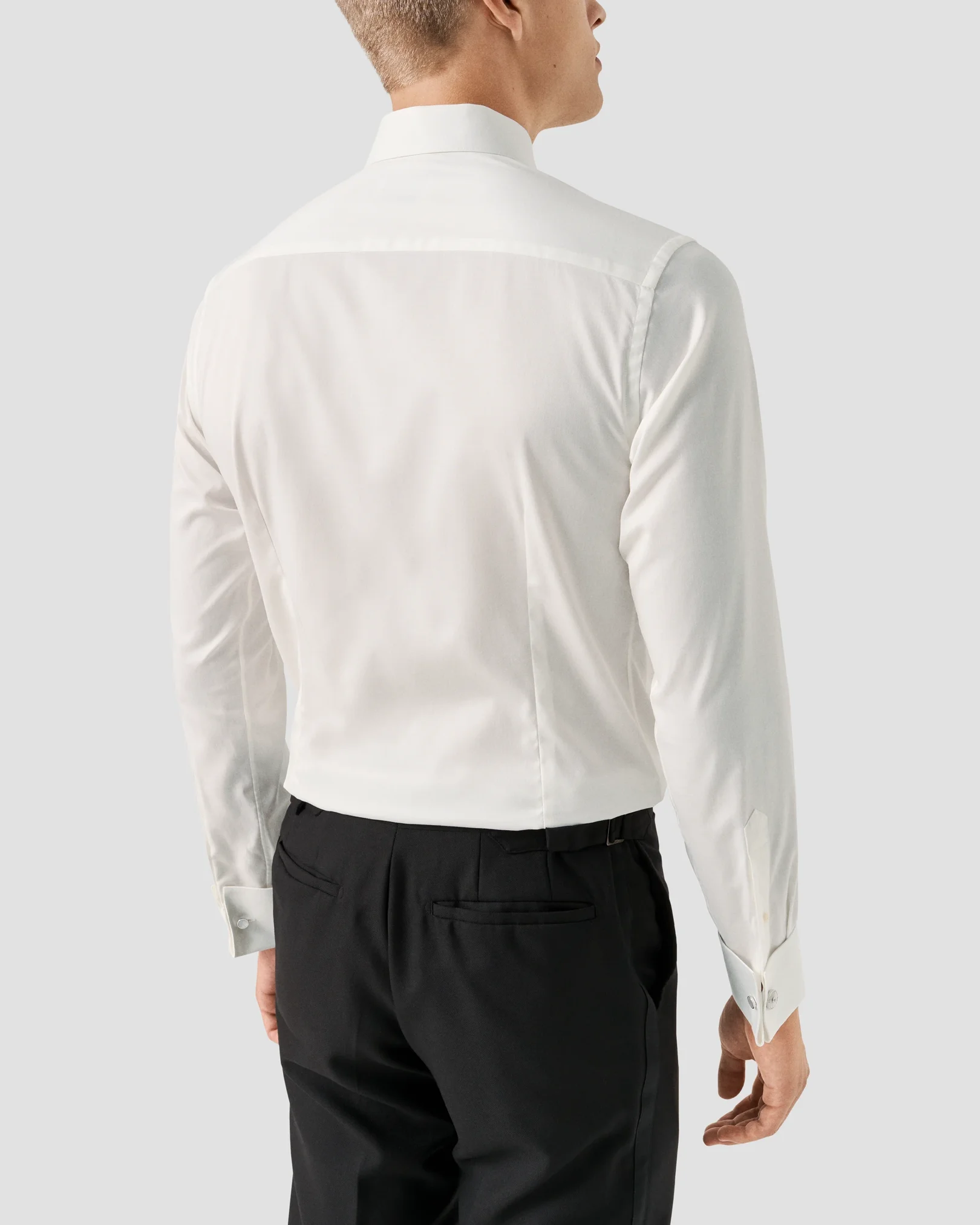 Eton - white lurex bib front shirt
