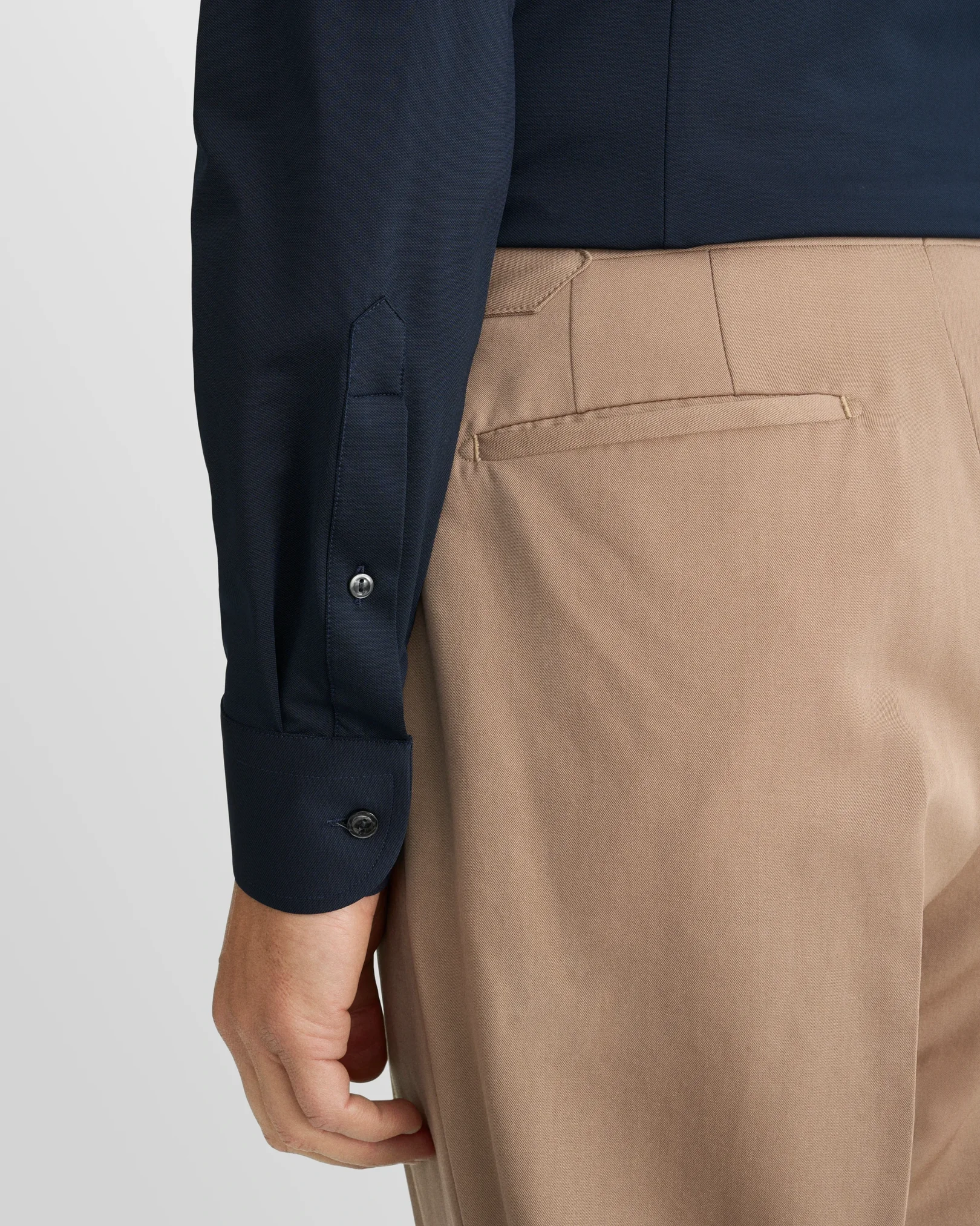 Eton - navy blue 4 way stretch shirt