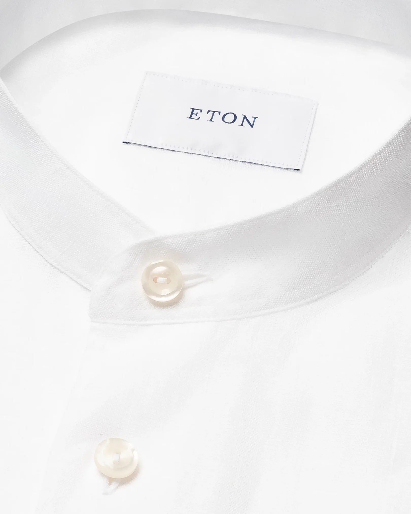 Eton - white band collar linen shirt