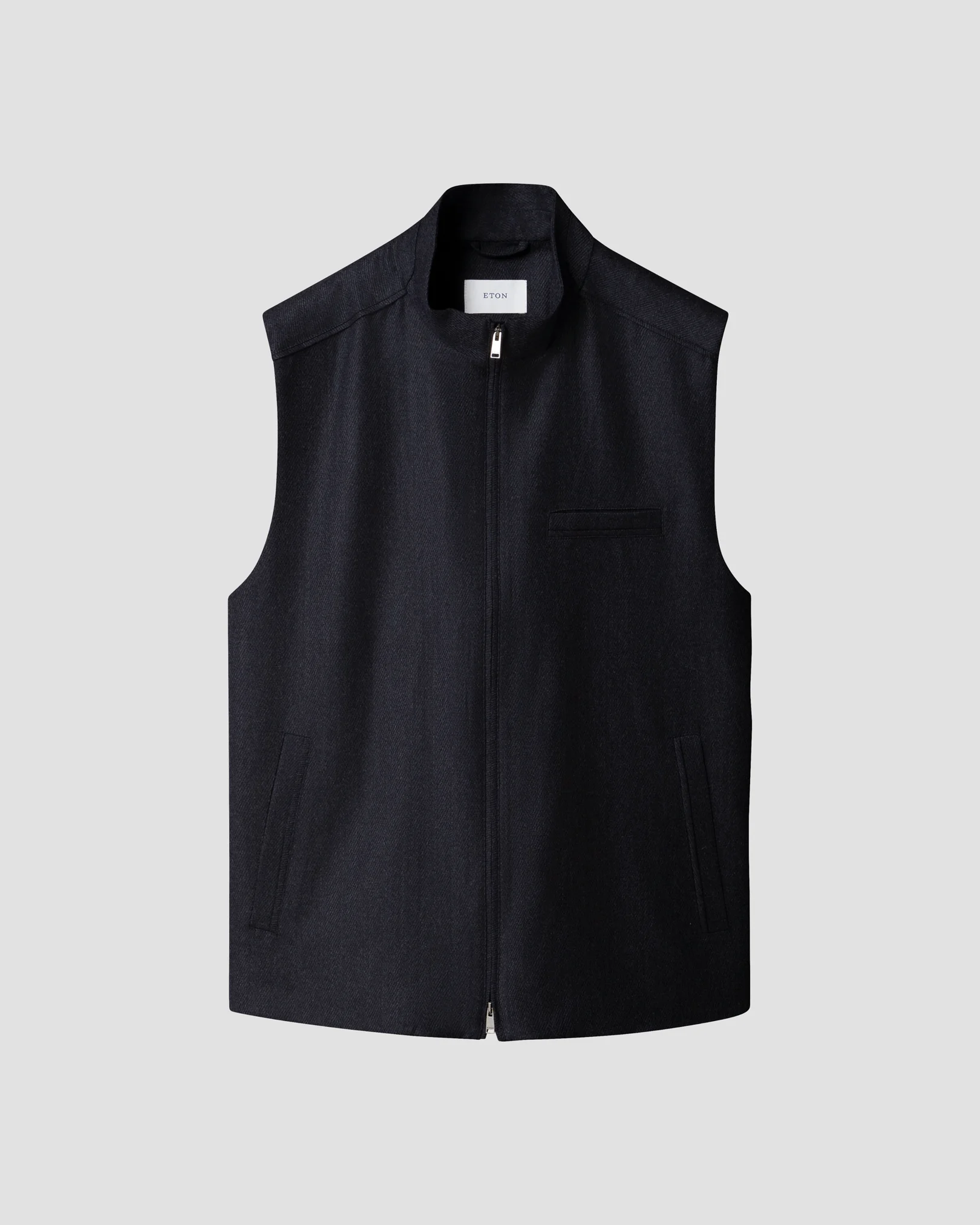 Eton - navy blue wool structure vest