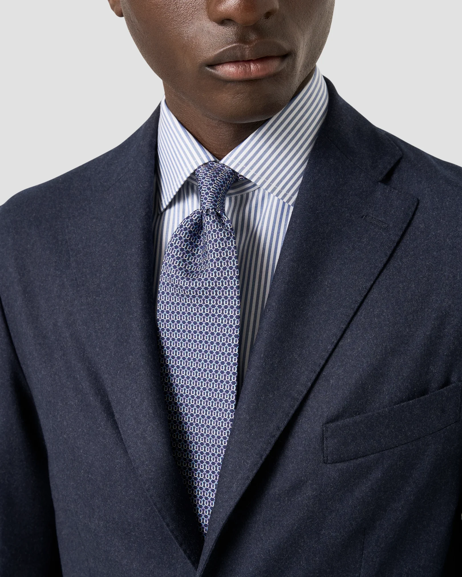 Eton - striped cotton tencel lyocell shirt 256