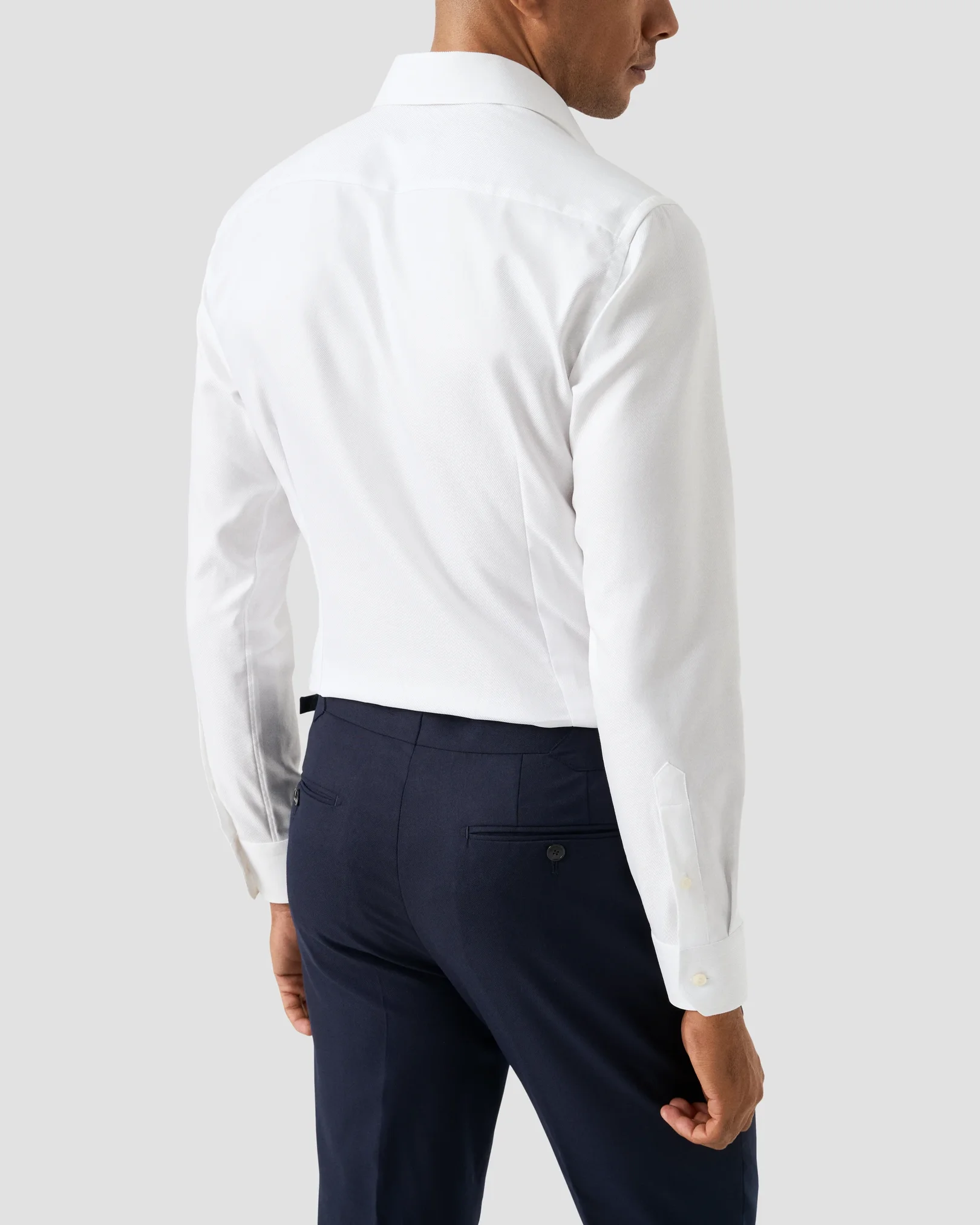 Eton - white textured twill shirt