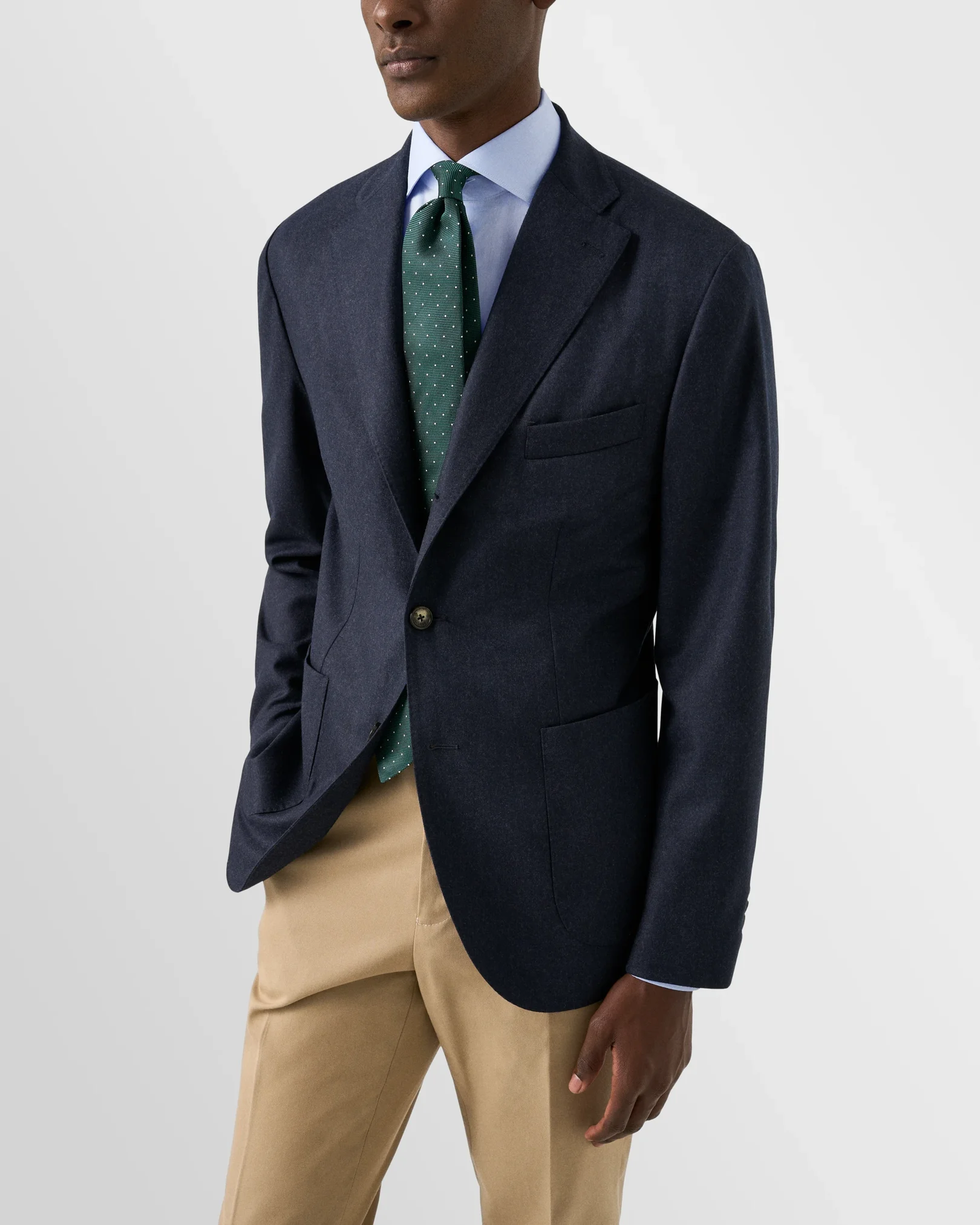 Eton - light blue signature twill wide spread collar