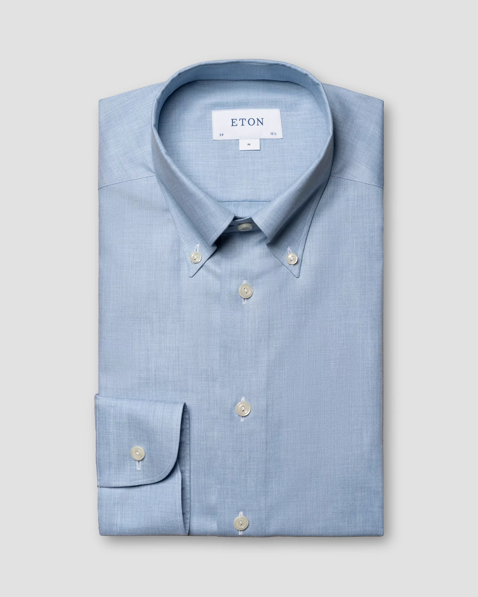 Light Blue Wrinkle Free Oxford Shirt - Eton