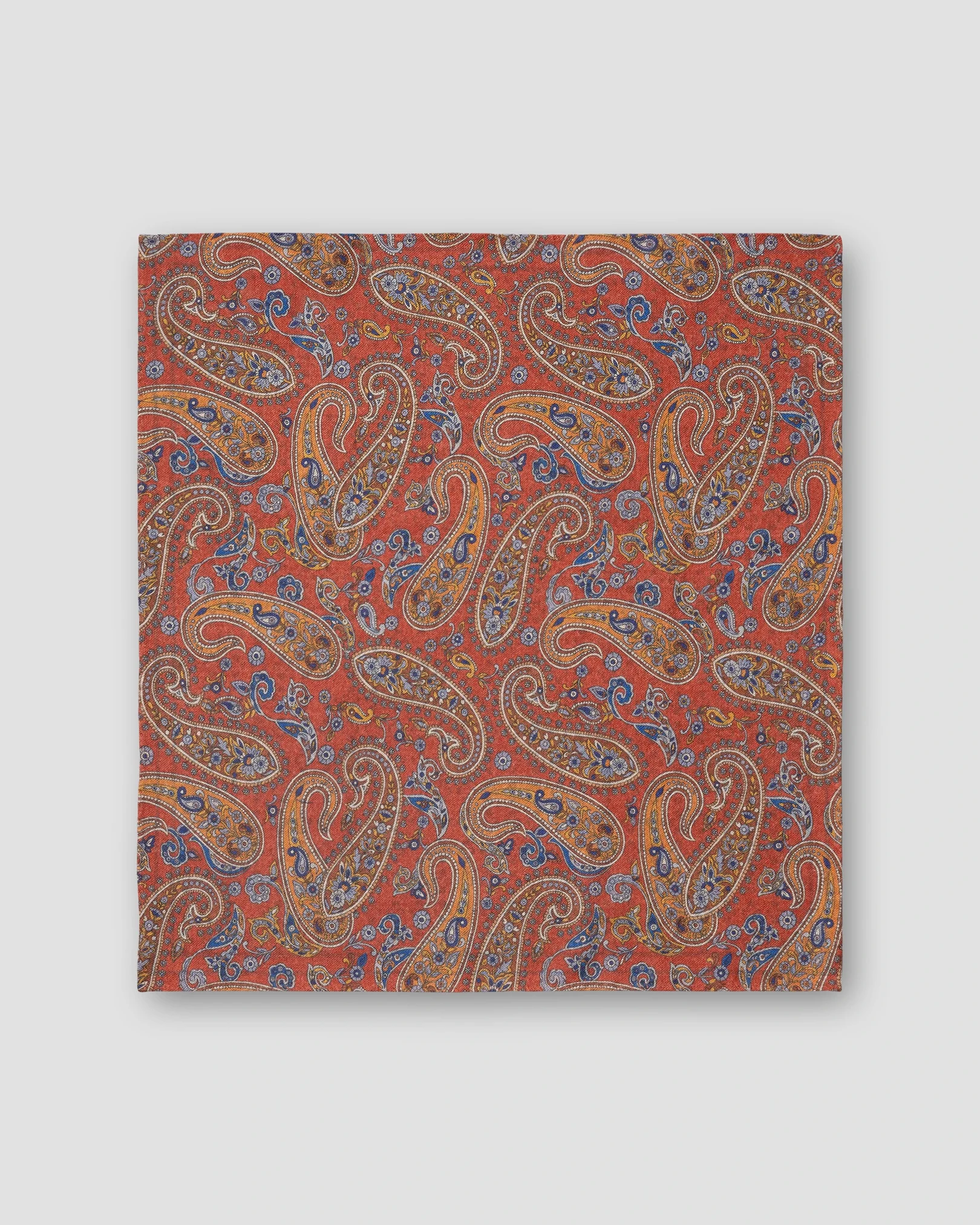 Eton - two face wool pocket square orange