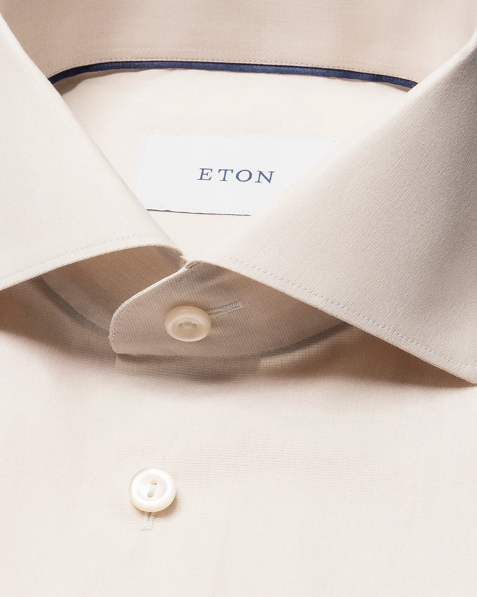 Eton - beige end on end breeze poplin shirt