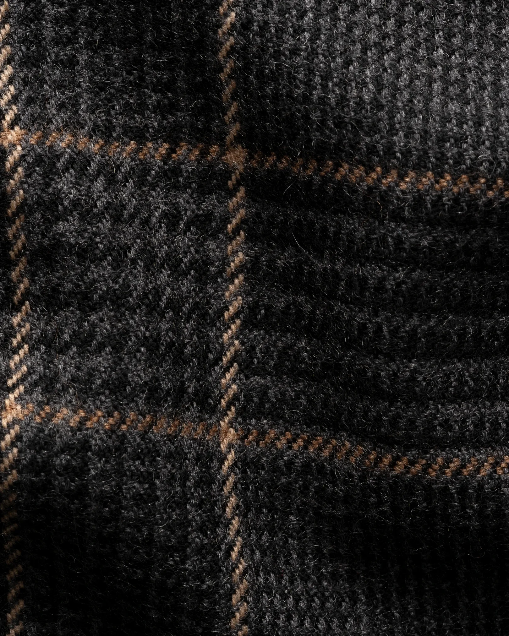 Eton - black prince of wales merino wool scarf