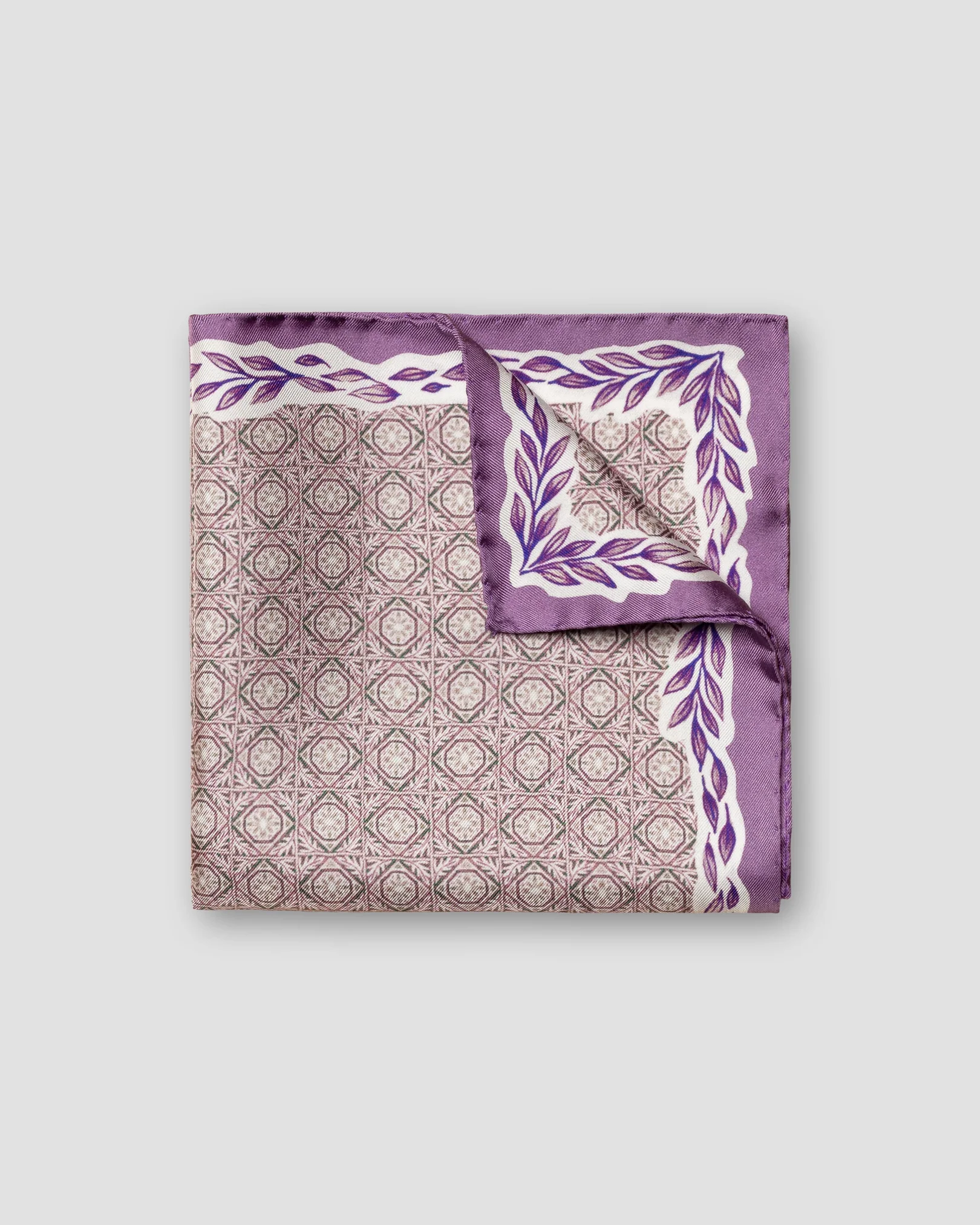 Eton - purple geometric silk pocket square