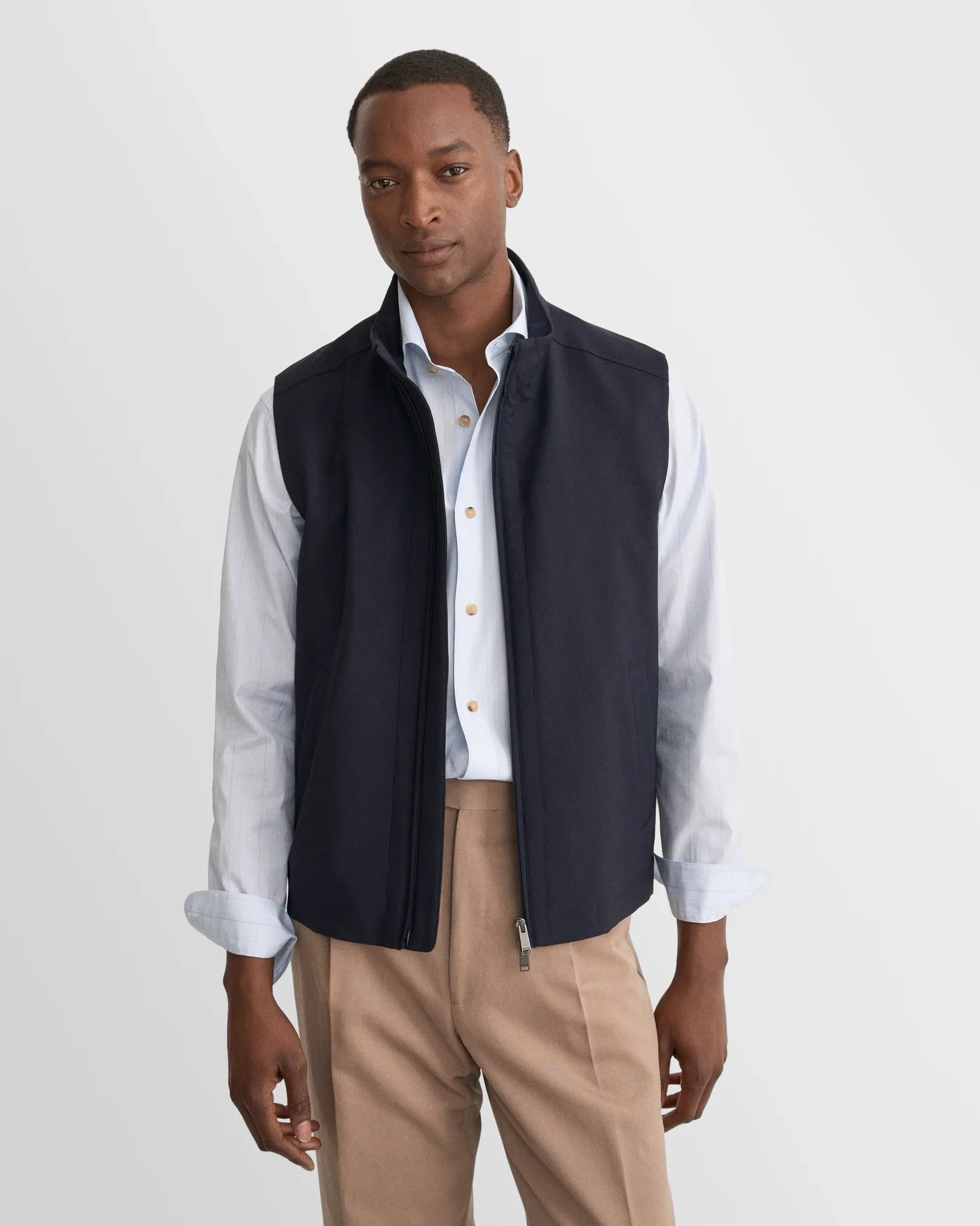 Eton - light blue multi striped lighweight poplin shirt