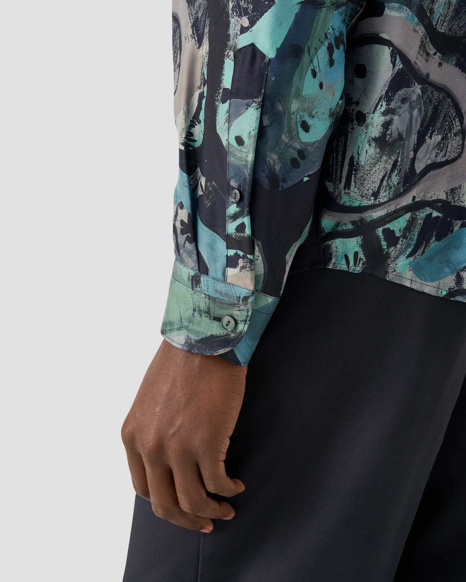 Eton - motif print silk shirt