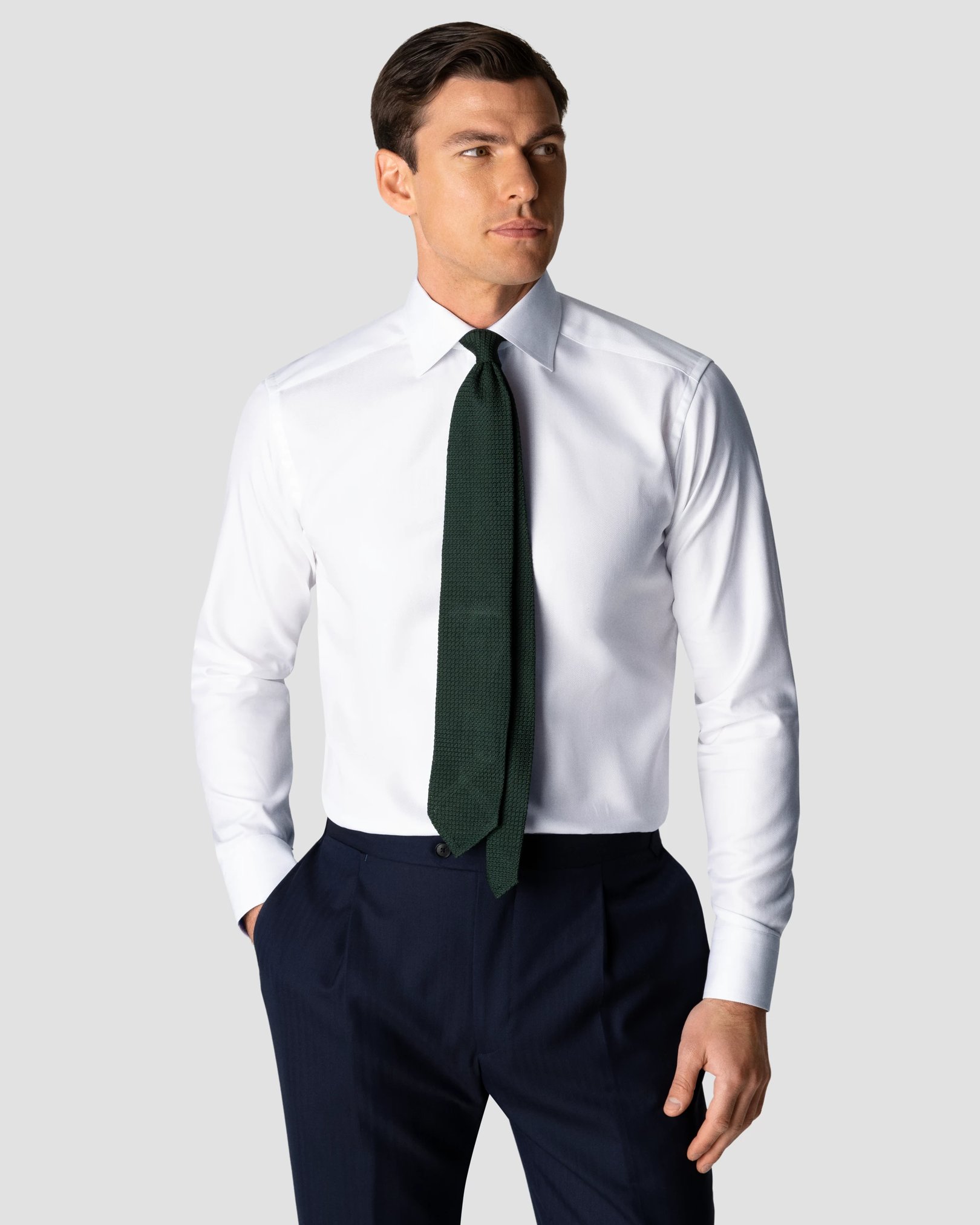 Eton - white signature twill cut ss