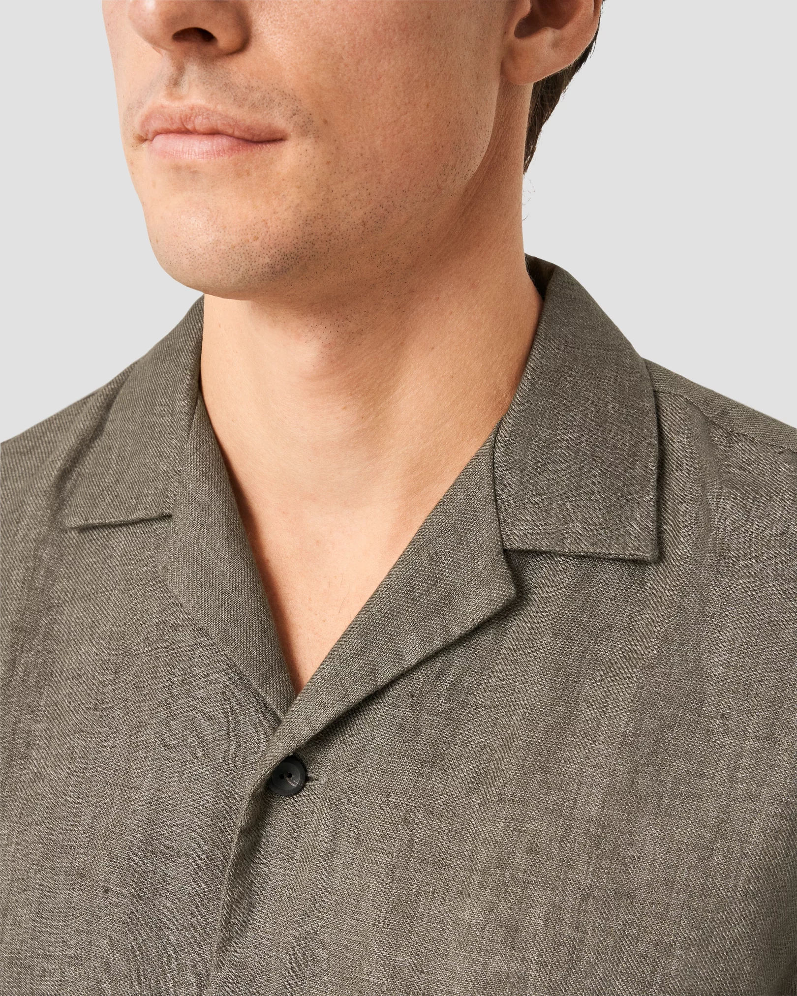 Eton - dark brown resort linen shirt