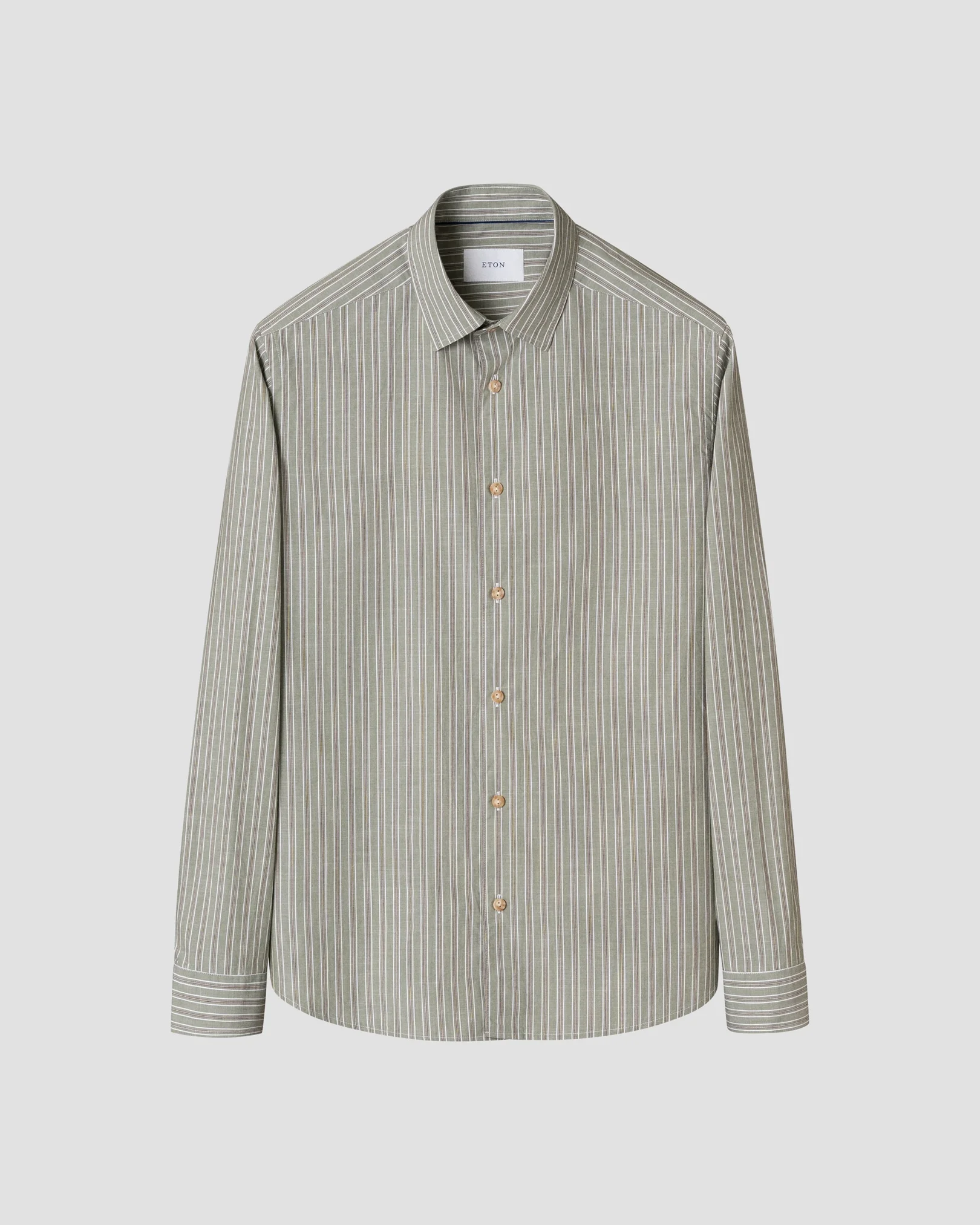 Eton - striped chambray shirt spread rounded single casual fit