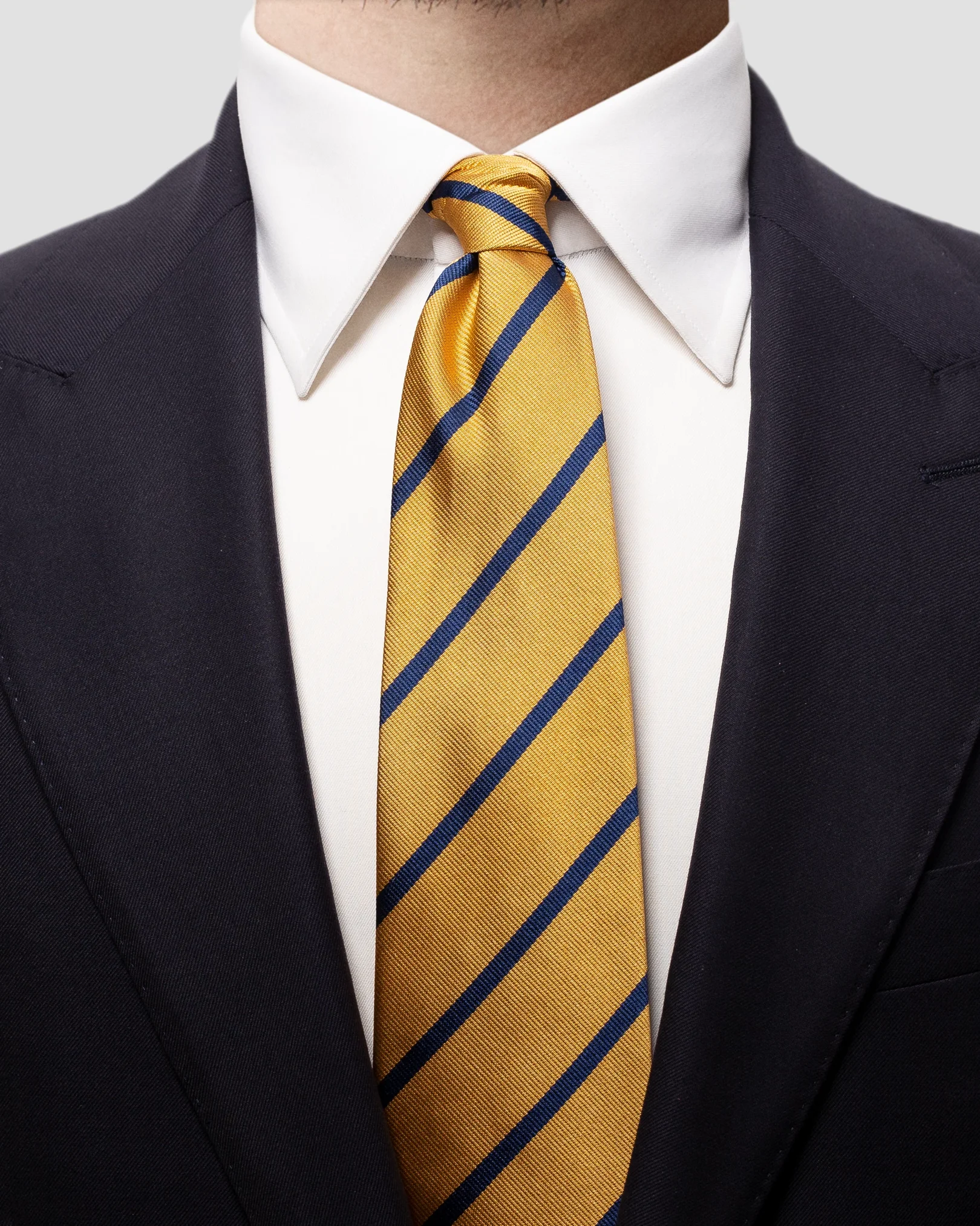 Eton - yellow blue striped silk tie