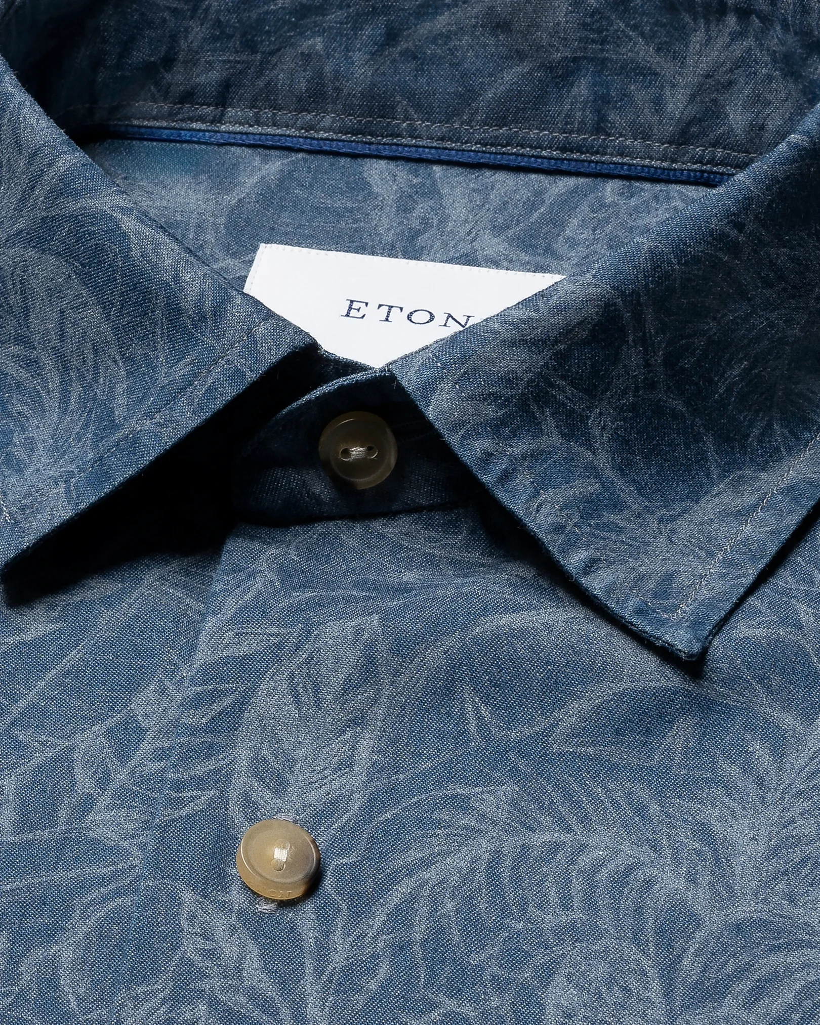 Eton - floral denim print shirt