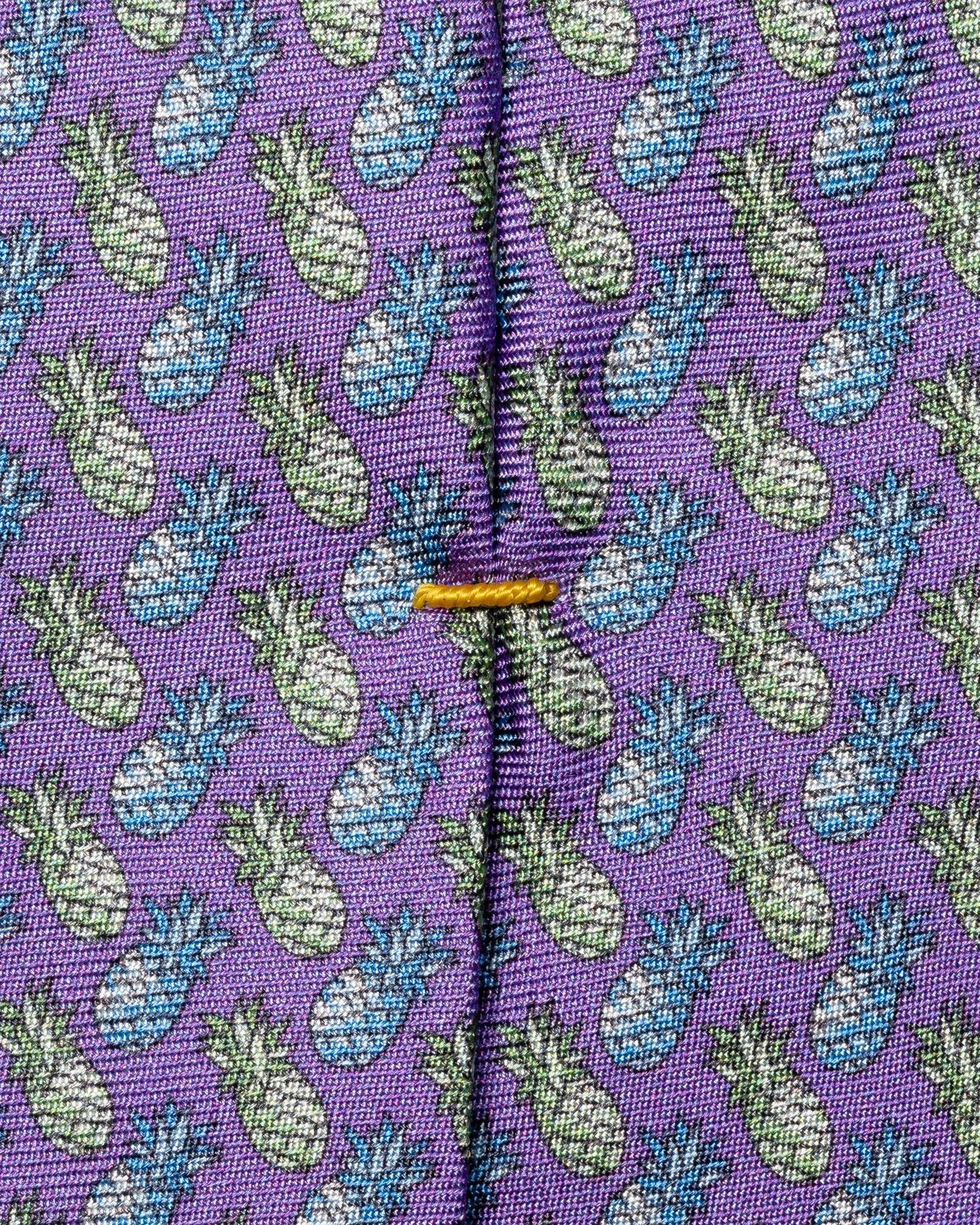 Eton - mid purple pineapple print silk tie