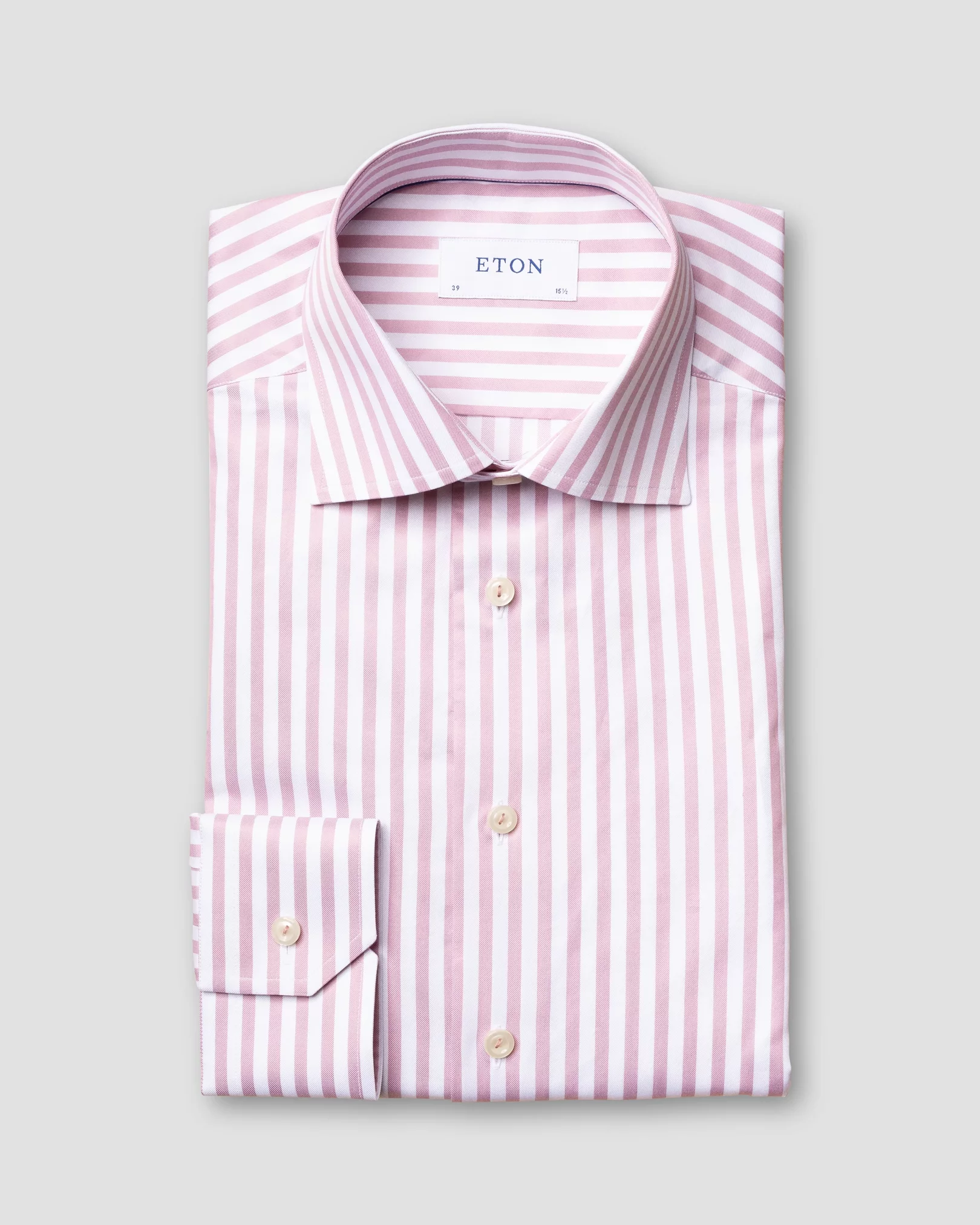Eton - dusty pink bengal stripe signature twill shirt