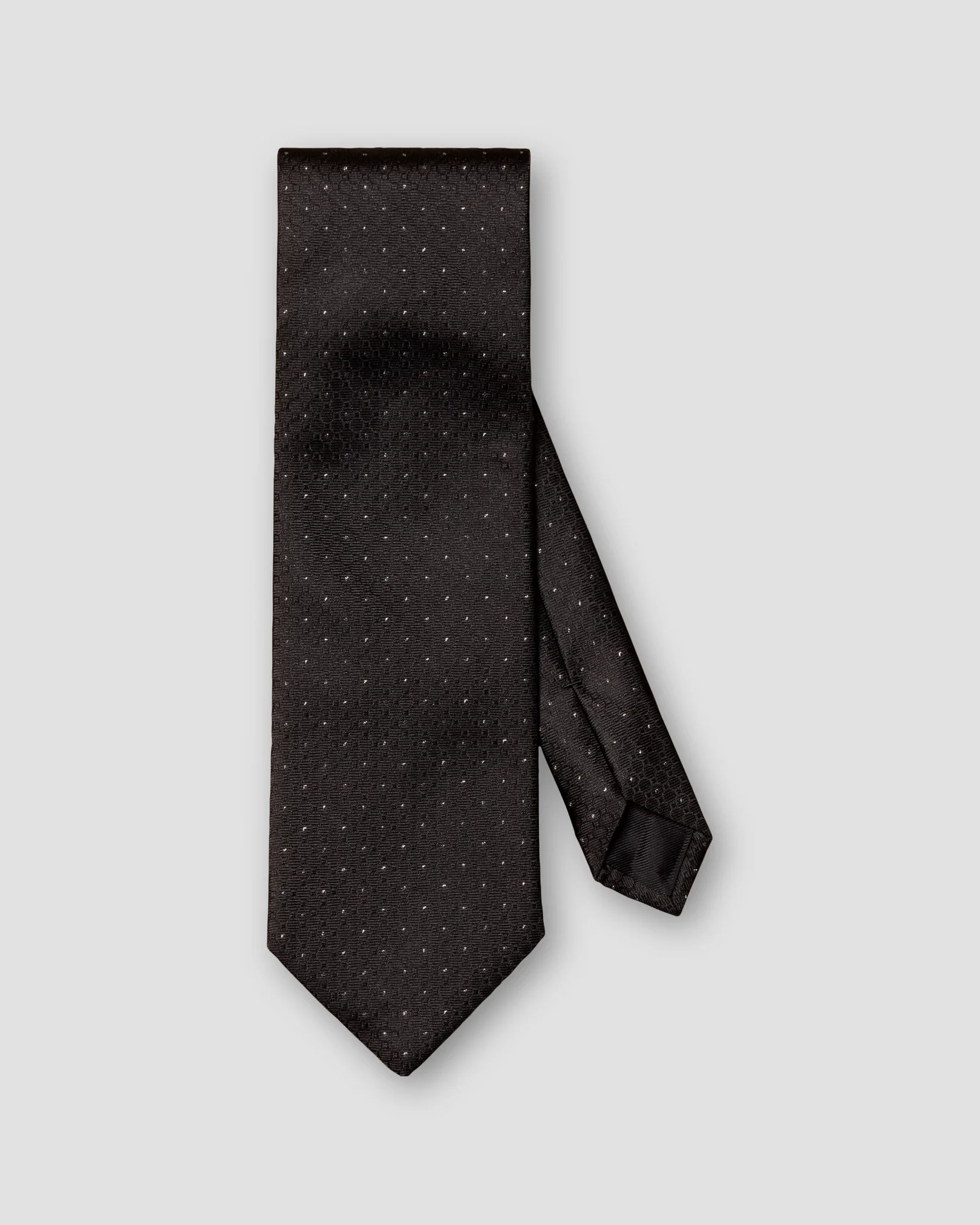 Eton - black pin dot silk blend wedding tie