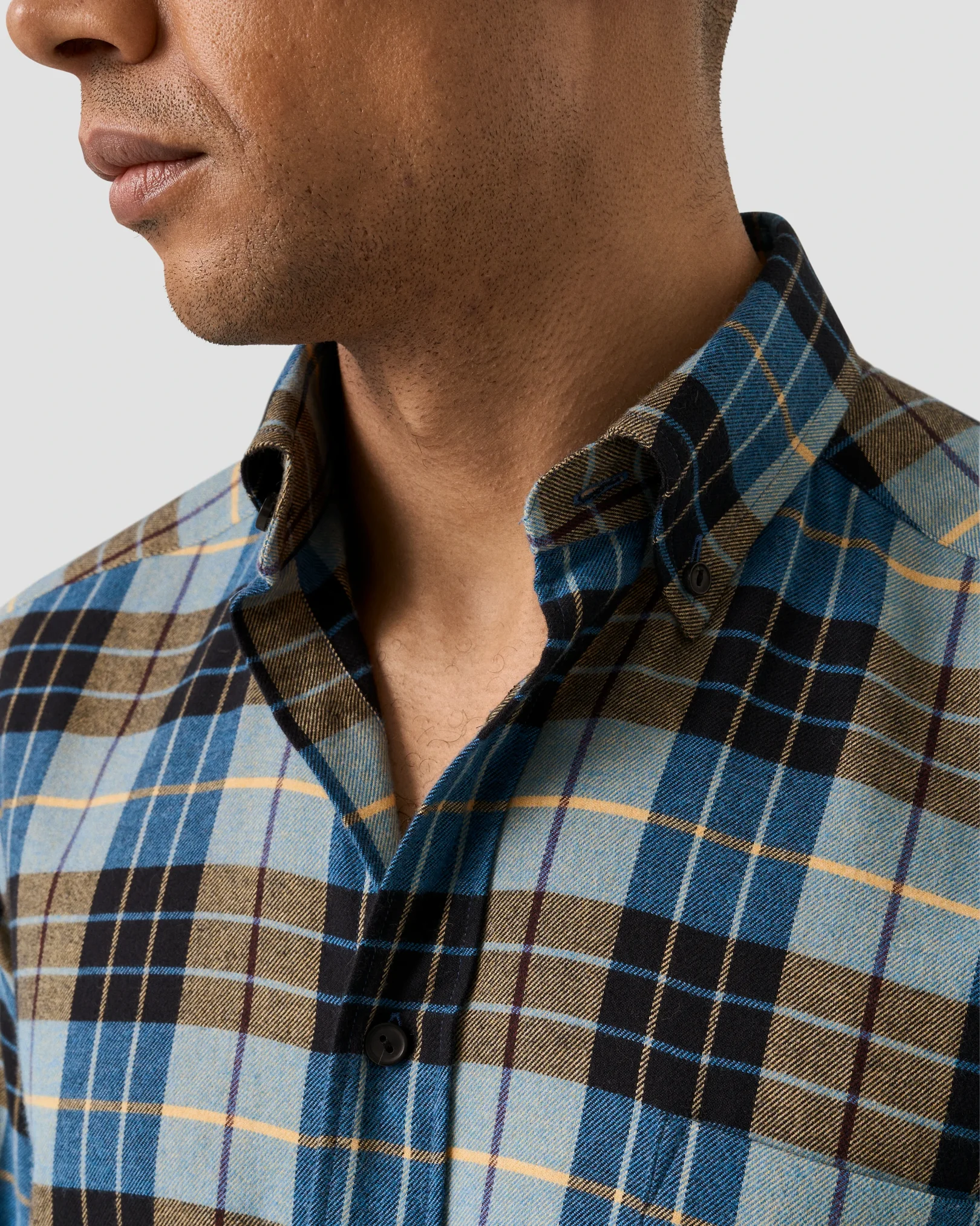 Eton - plaid check flannel shirt