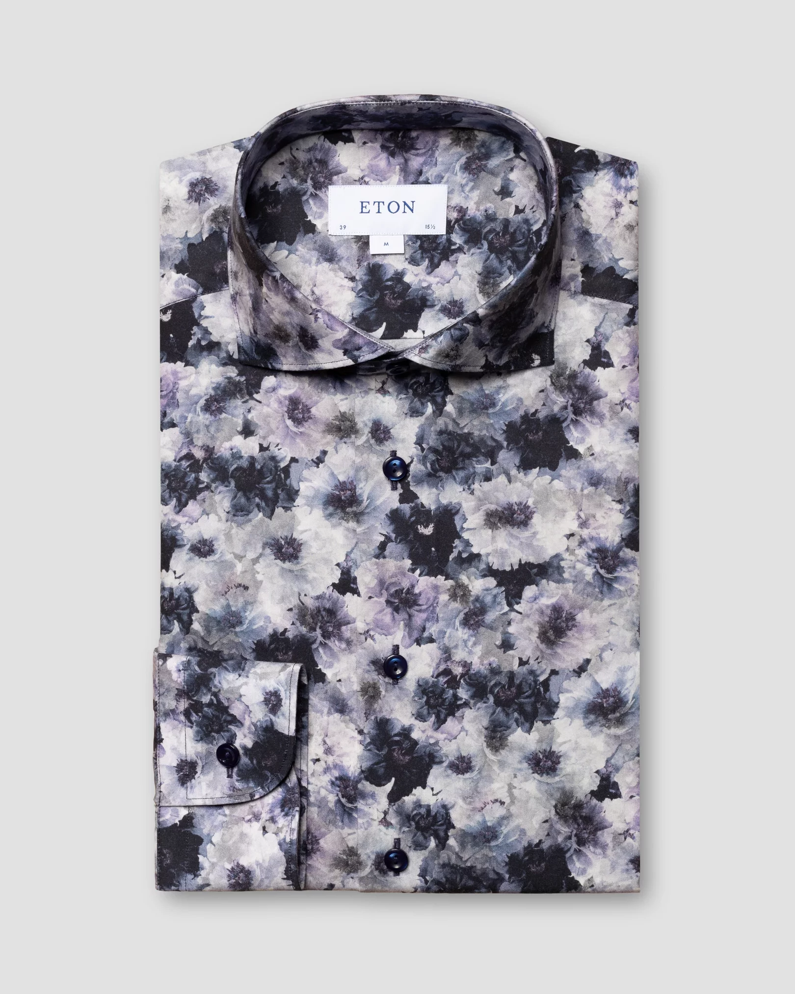 Lila Baumwoll-Tencel™-Hemd mit floralem Print