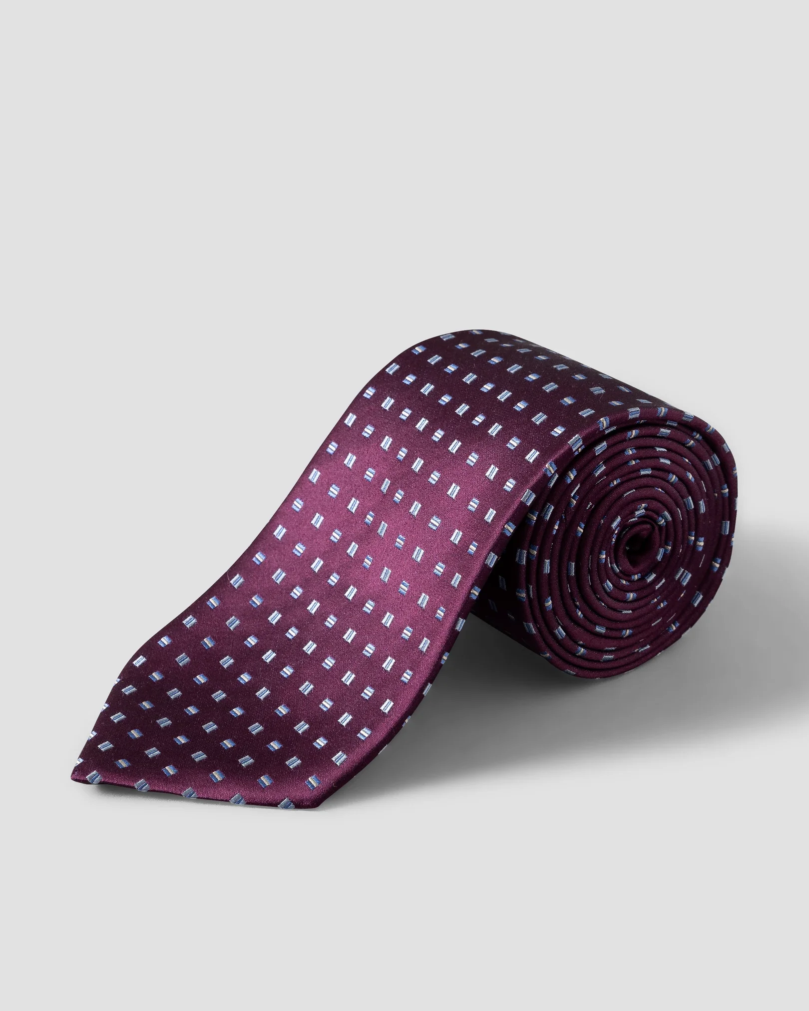 Eton - dark purple geometric woven silk tie 258