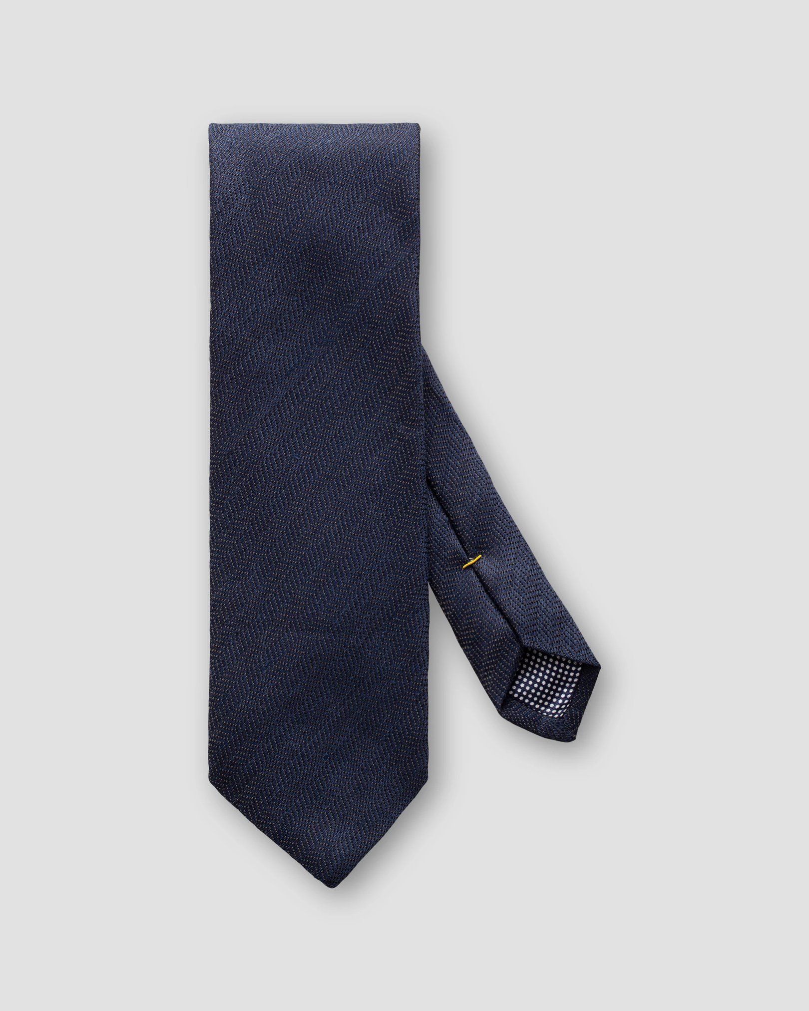 Eton - navy cotton linen silk tie