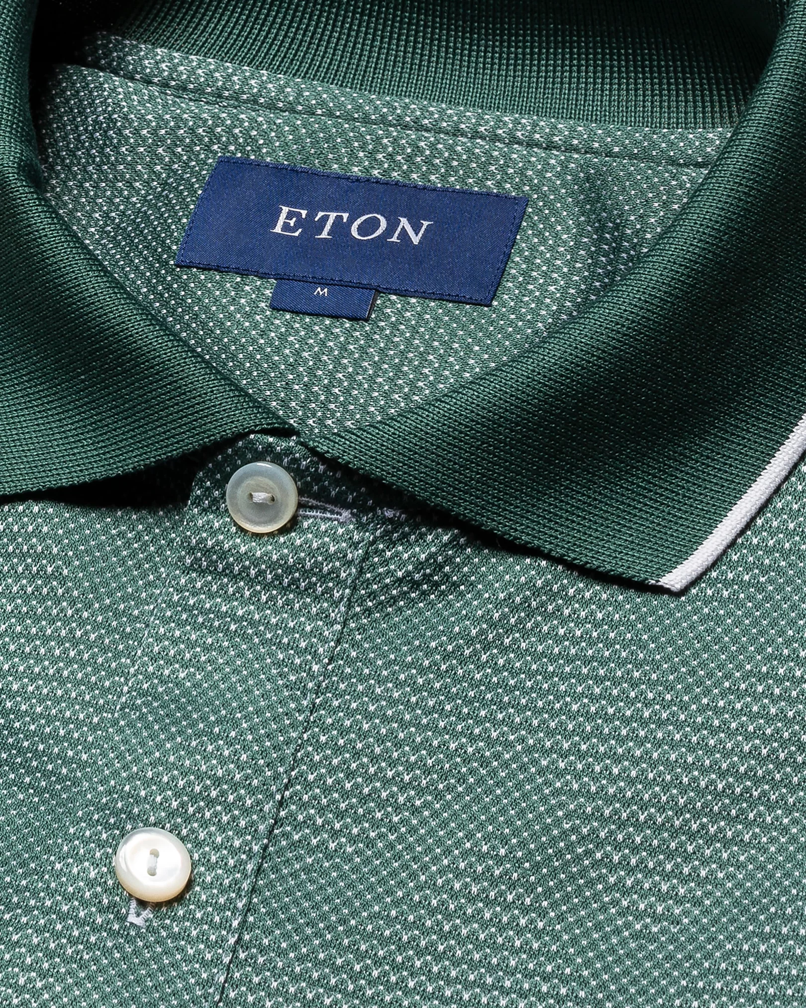 Eton - mid green knit jacquard knit